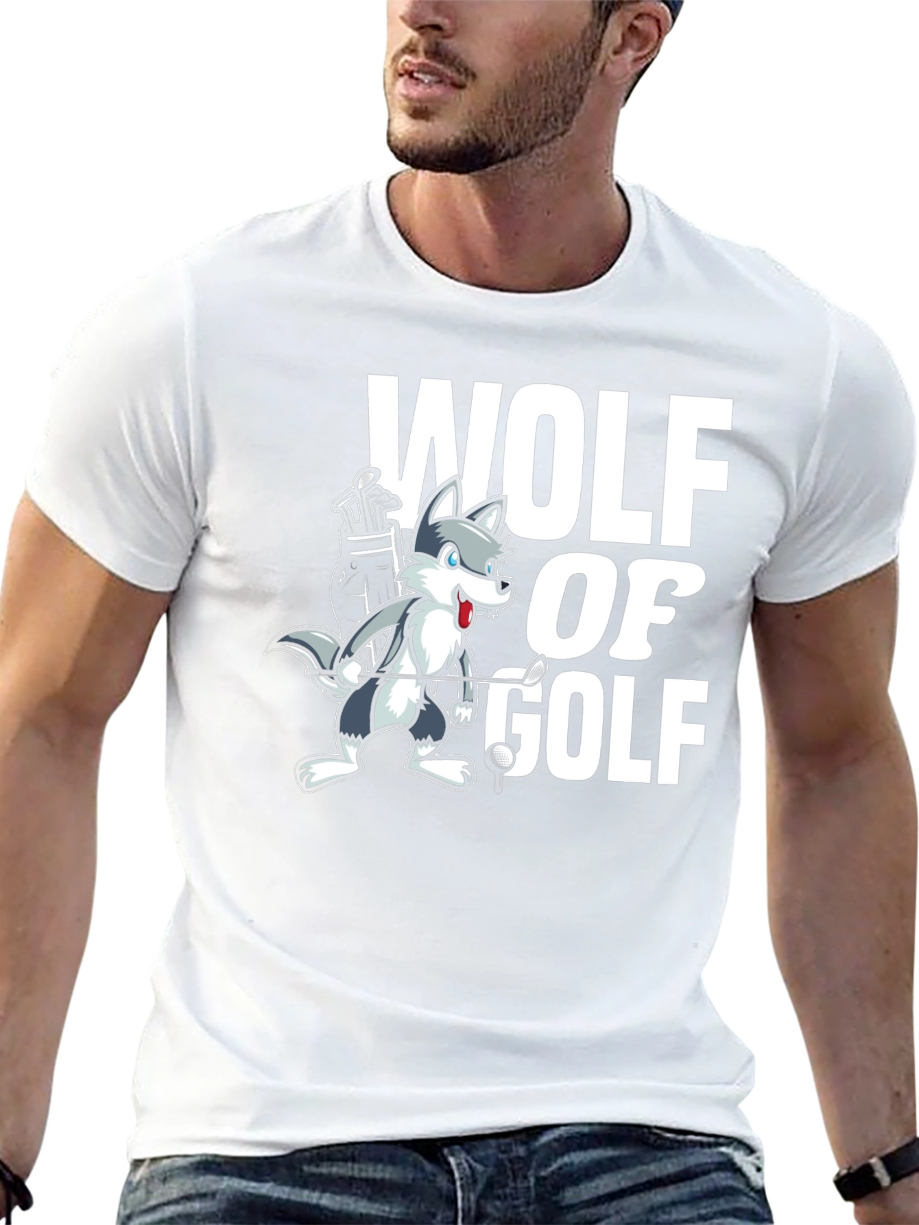Wolf of Golf Black Graphic T-Shirt
