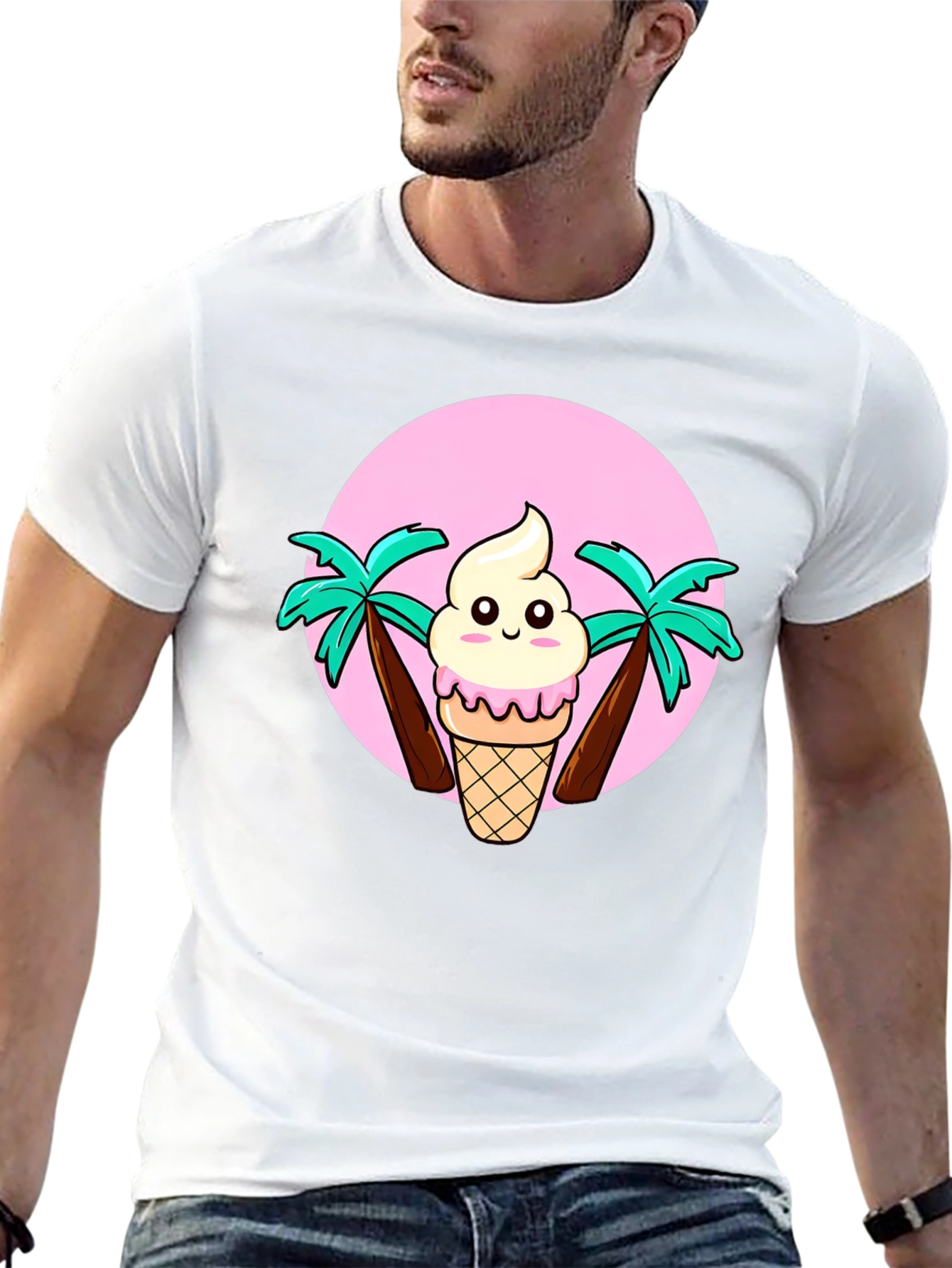 Ice Cream & Palm Trees Graphic Tee
