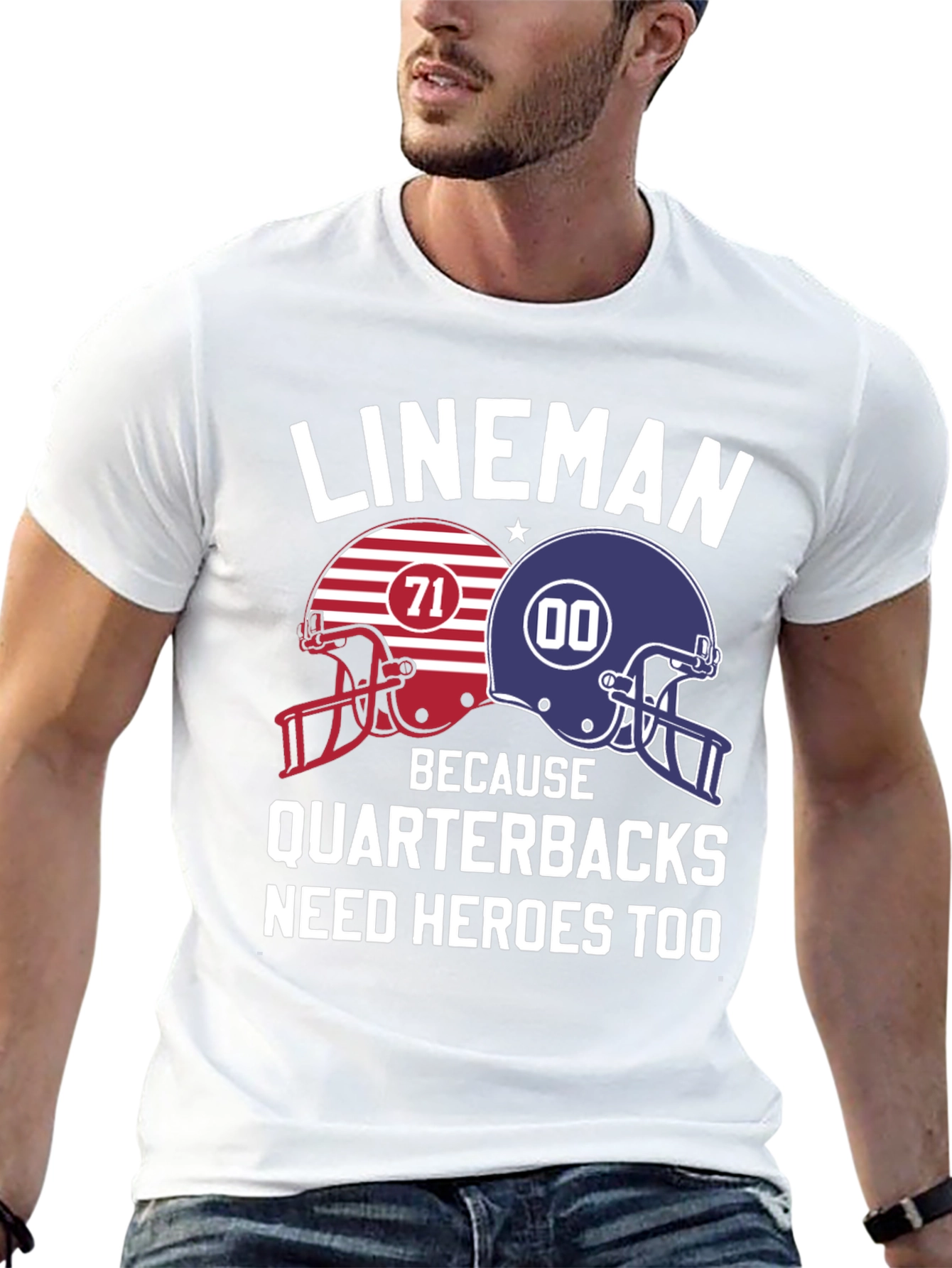 Lineman Quarterback Hero T-Shirt