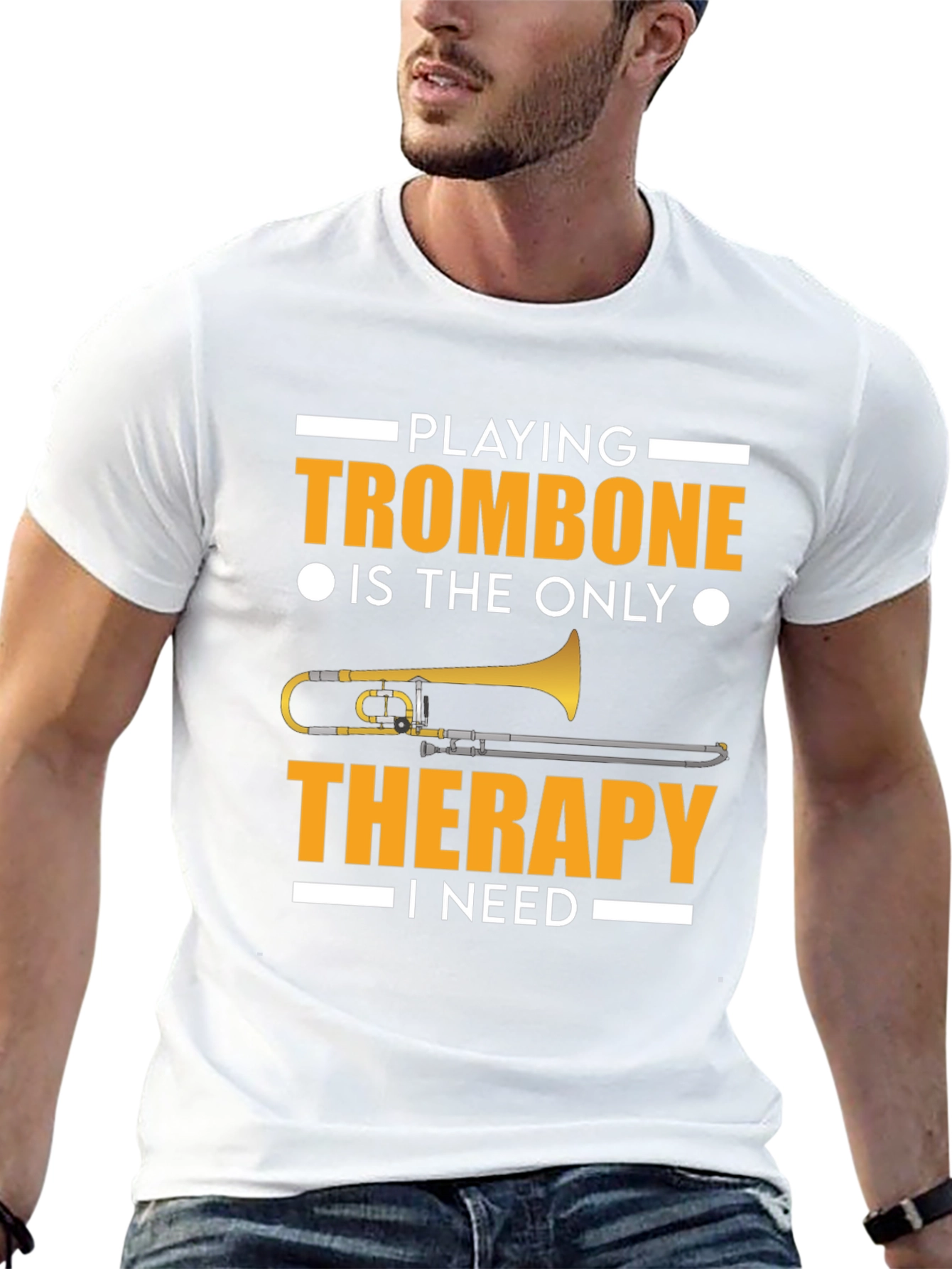 Trombone Therapy T-Shirt - Music Lover Tee