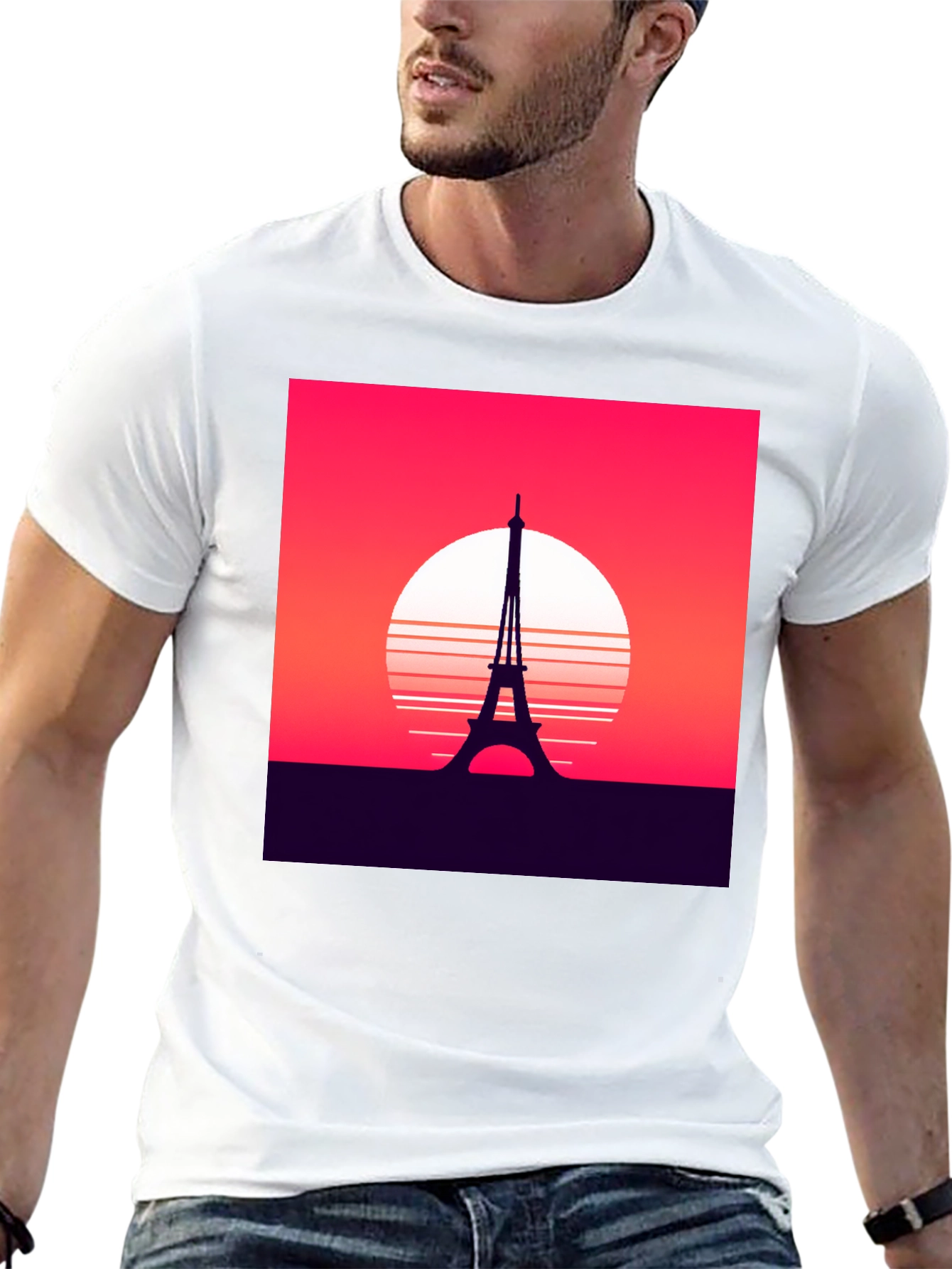 Paris Sunset Graphic Tee - Retro Style