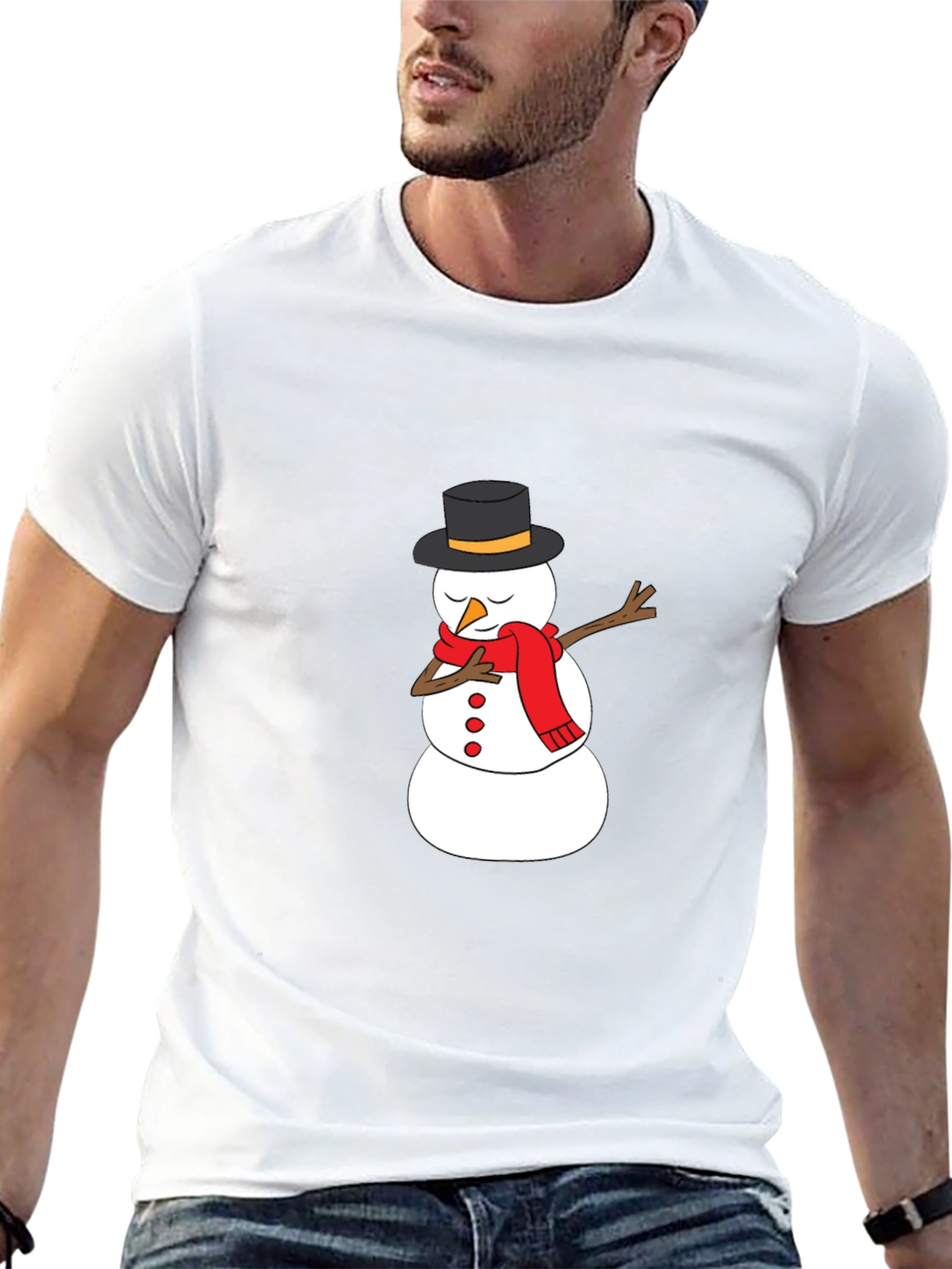 Snowman Dabbing Graphic Tee - Holiday Fun