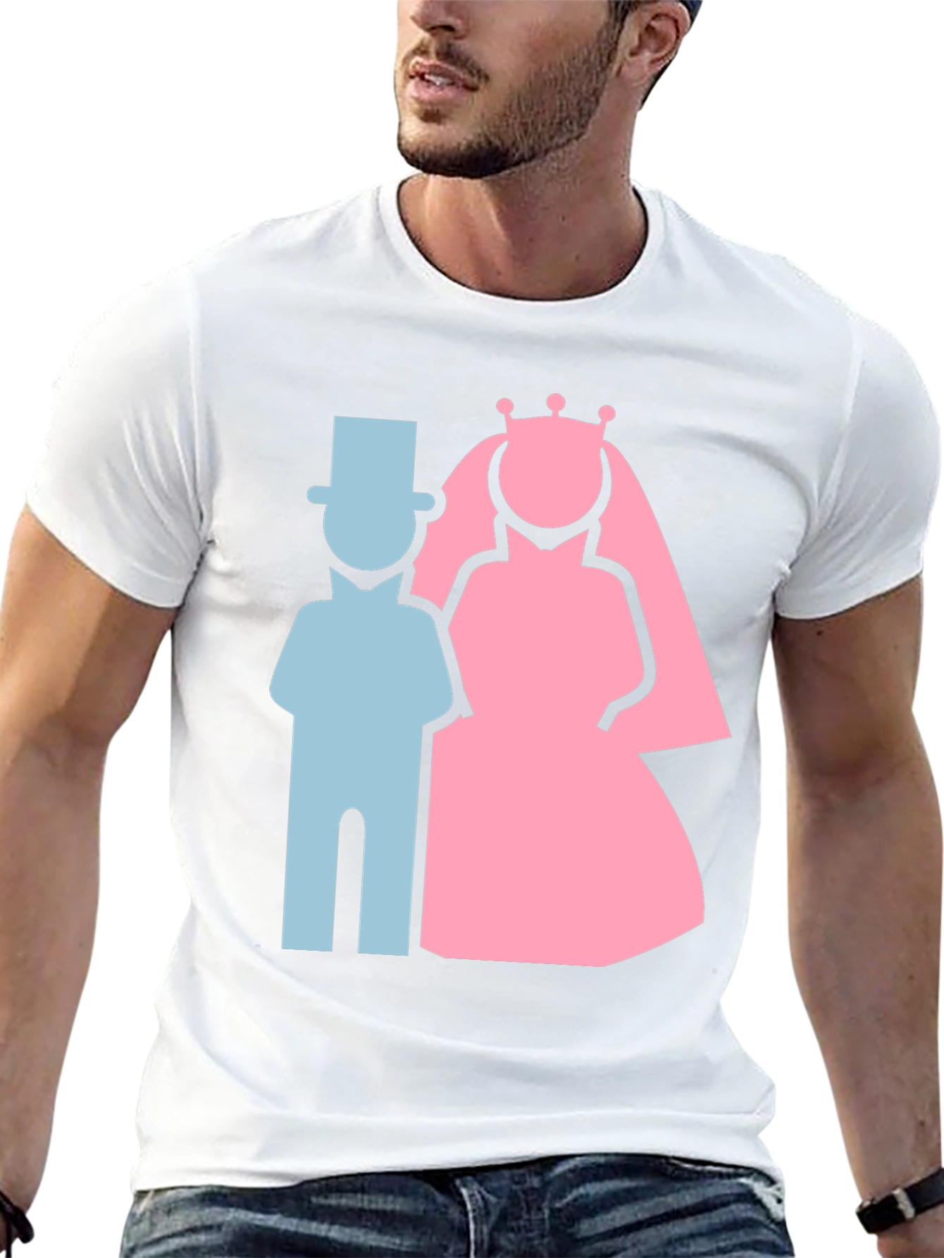 Bride and Groom Graphic T-Shirt - Wedding Couple Tee