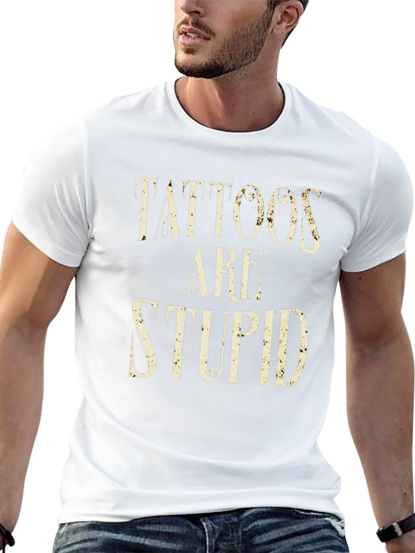 Tattoos Are Stupid Graphic Tee - Black