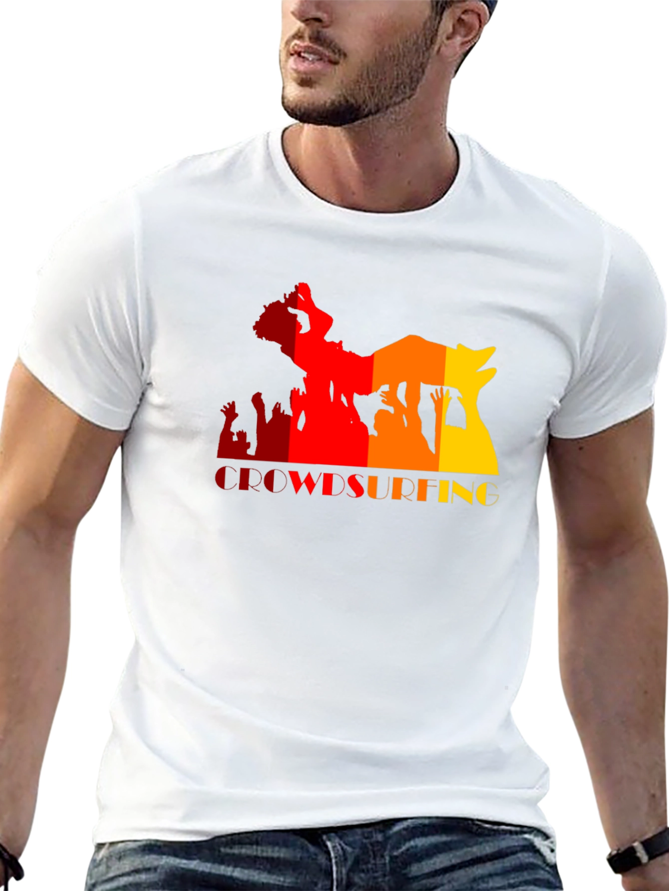 Crowdsurfing Graphic Black T-Shirt