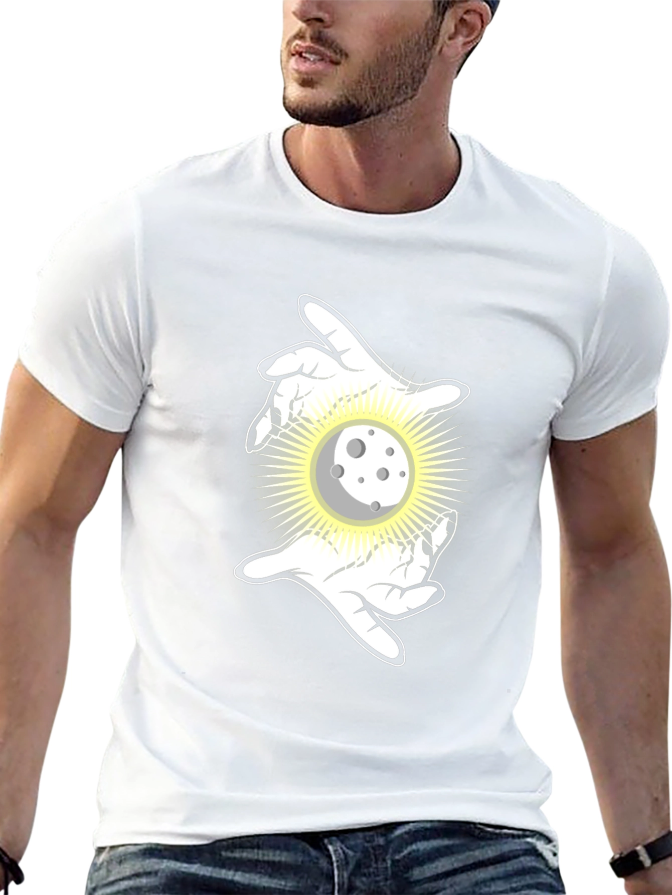 Mystic Moon Hands Black T-Shirt