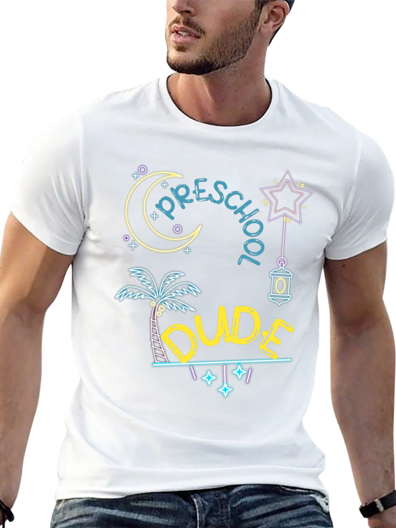 Preschool Dude T-Shirt - Neon Design