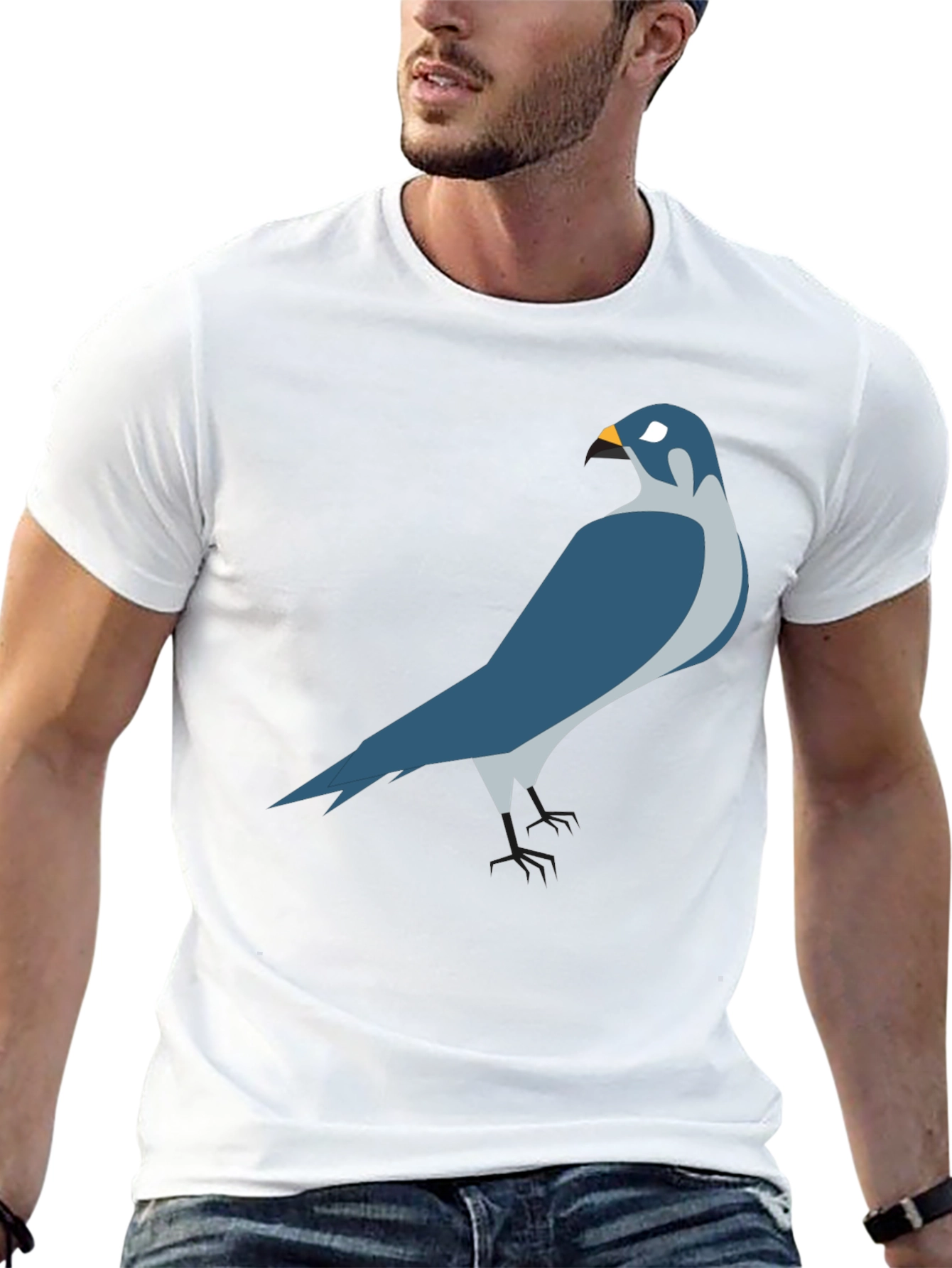 Falcon Graphic Tee - Modern Bird Print