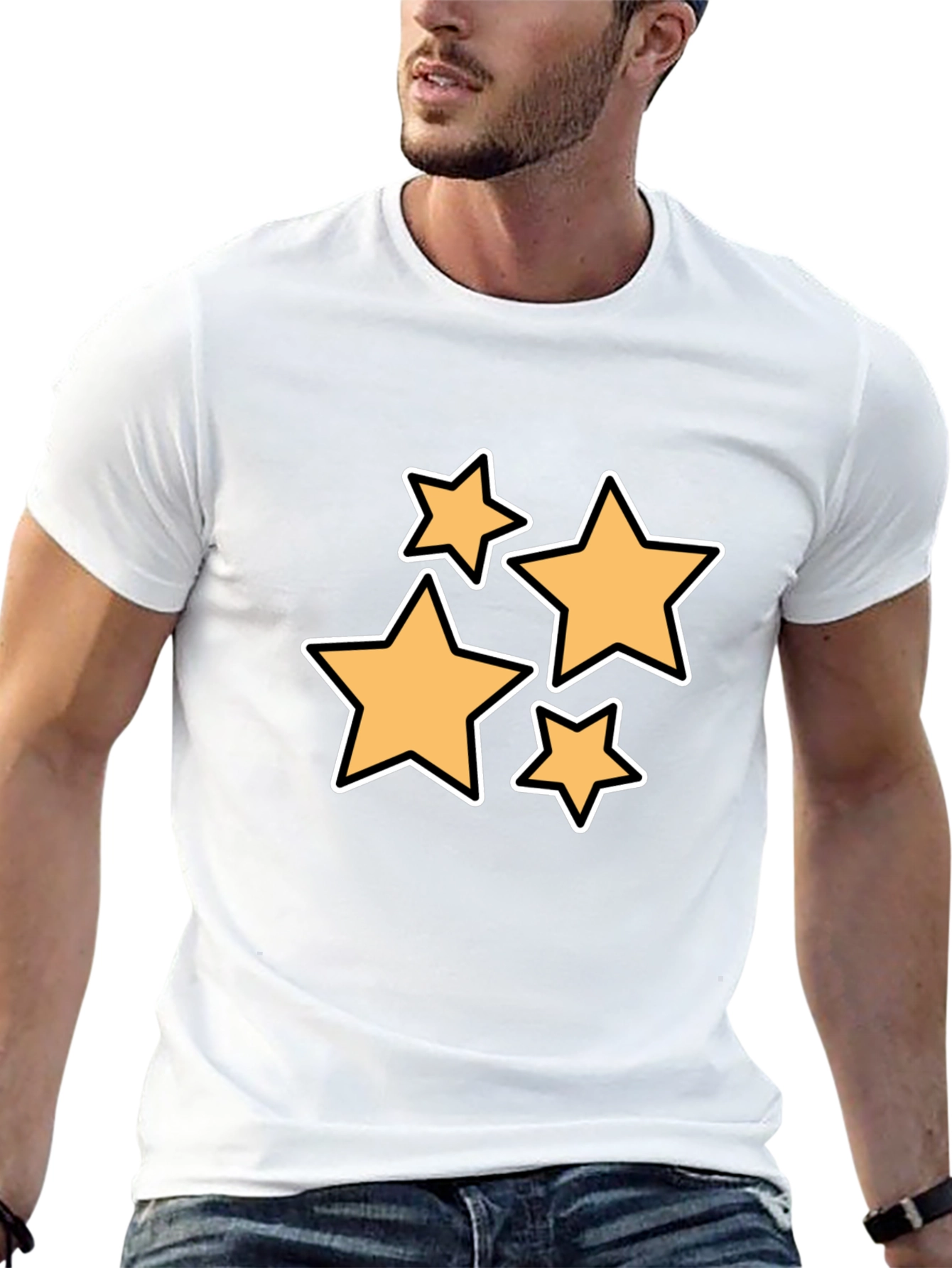 Stylish Black T-Shirt with Star Design