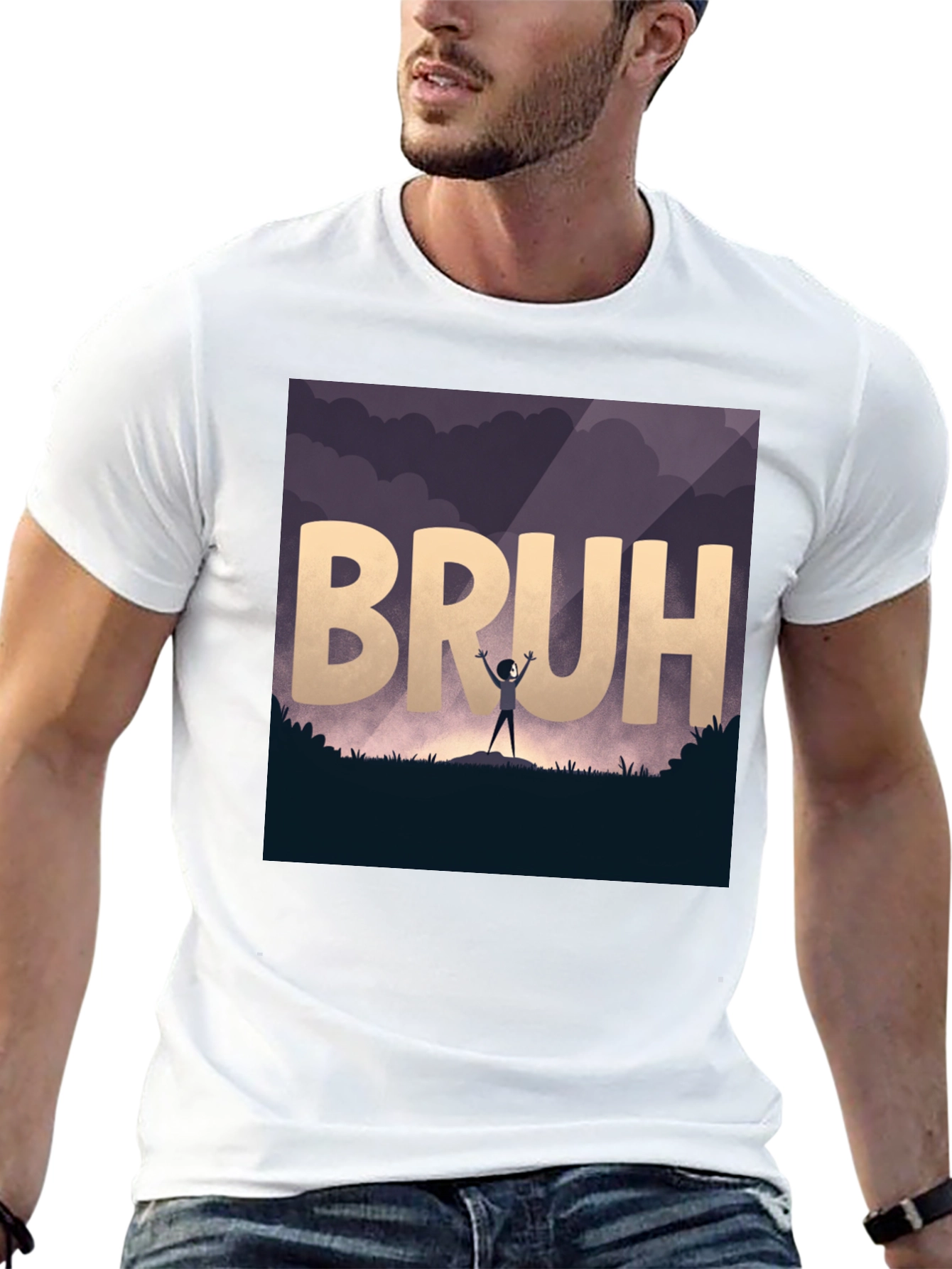 Bruh T-Shirt: Silhouette Design - Premium Cotton