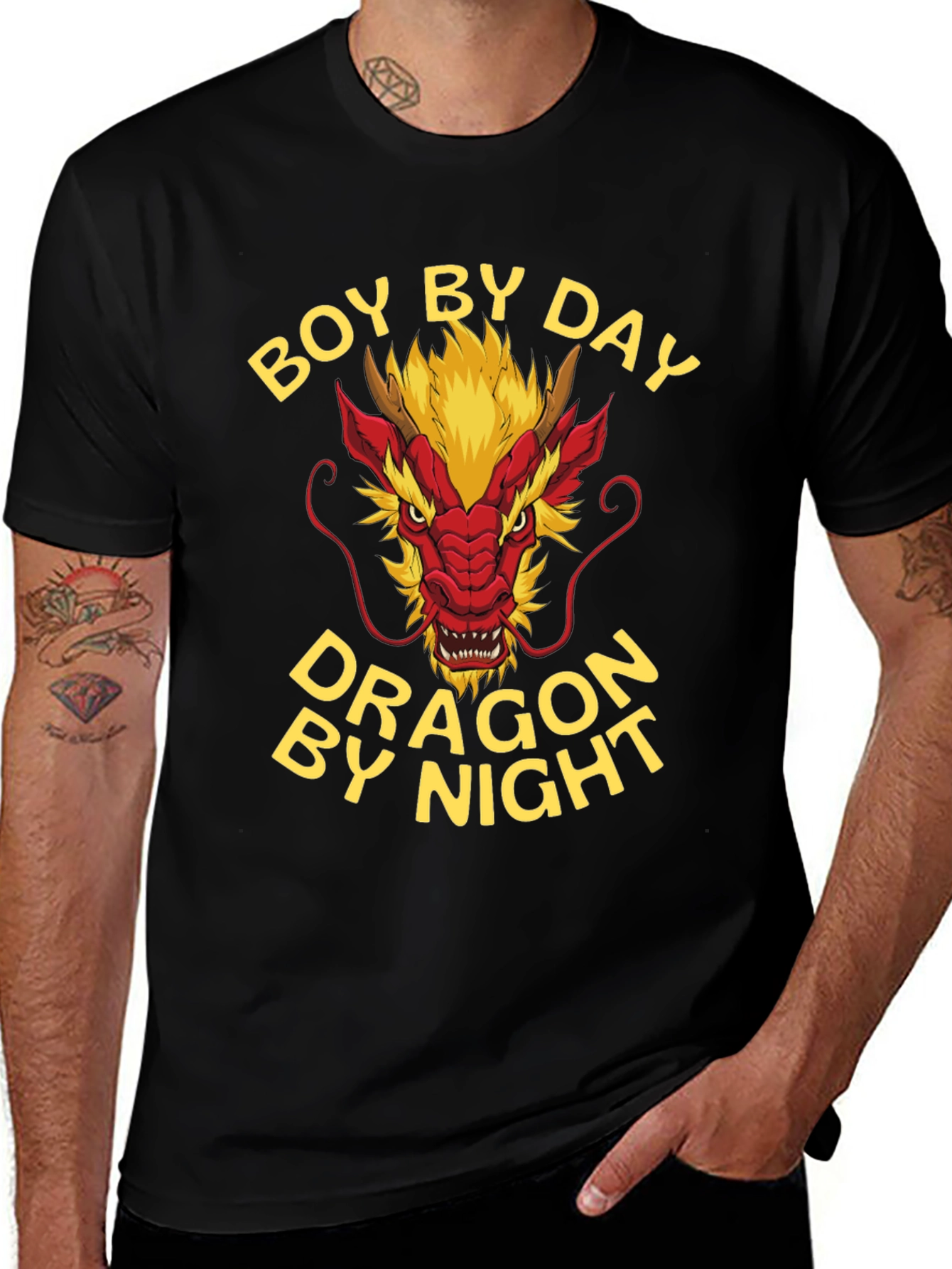 Boy By Day Dragon By Night Graphic Tee