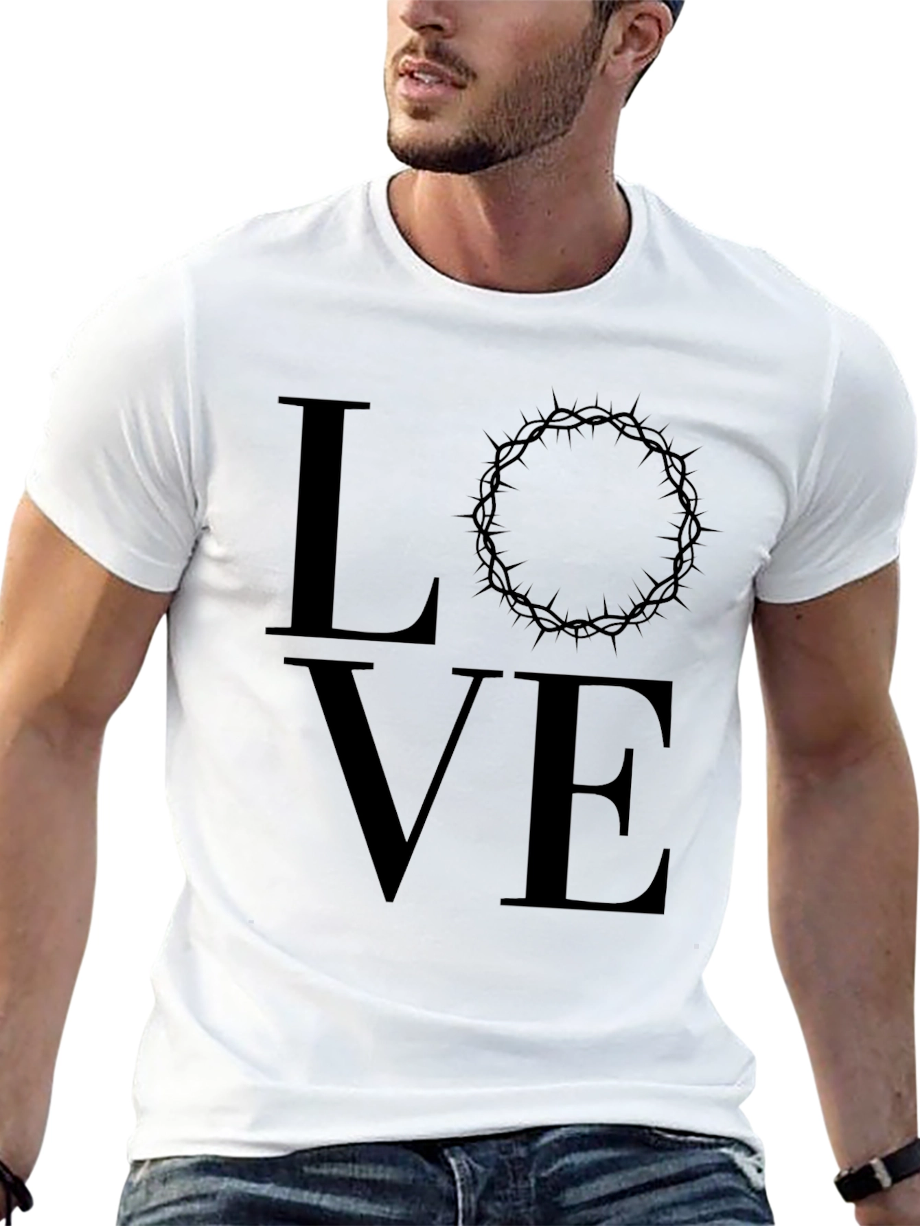 Love Crown of Thorns Graphic T-Shirt - Mens