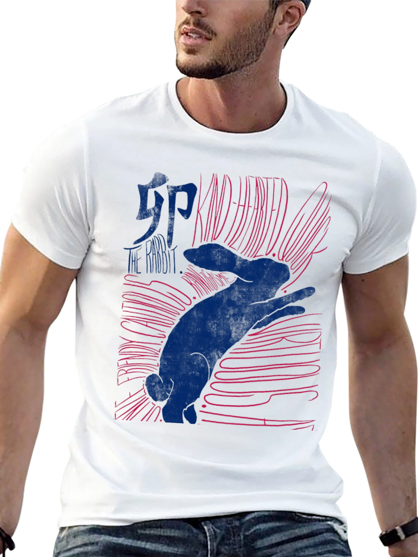 Kind Hearted Rabbit Graphic T-Shirt