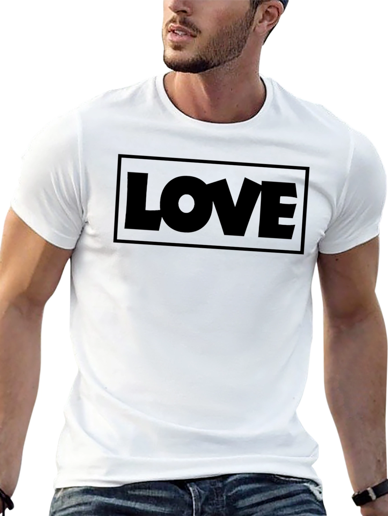 Love Graphic Print Black T-Shirt
