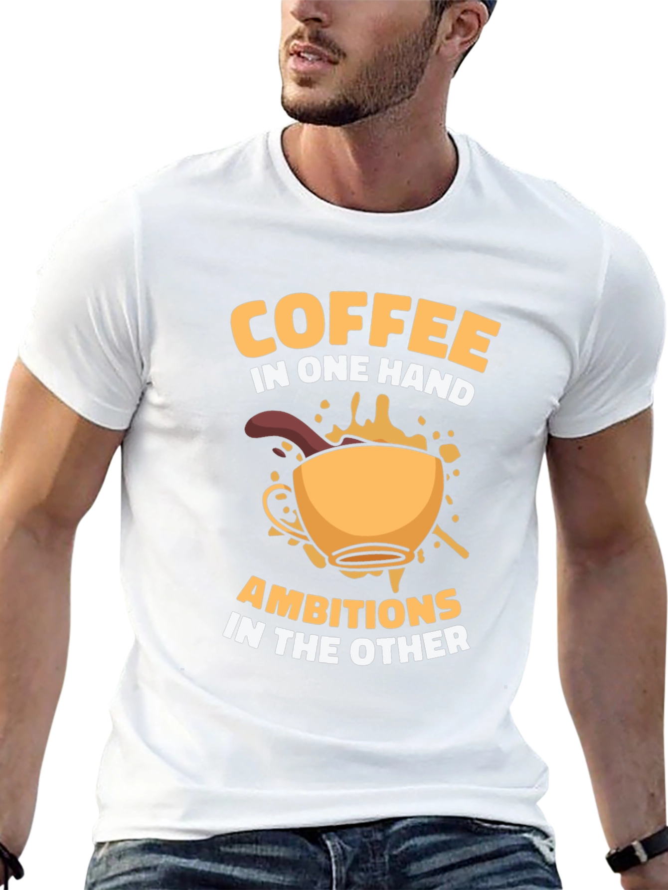 Coffee & Ambition Graphic T-Shirt - Casual Style