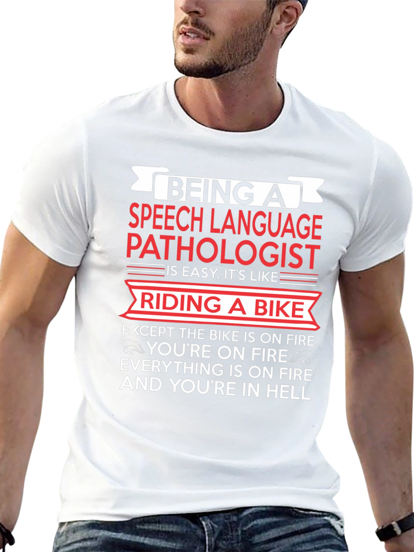 Speech Language Pathologist T-Shirt: Riding a Bike in Hell
