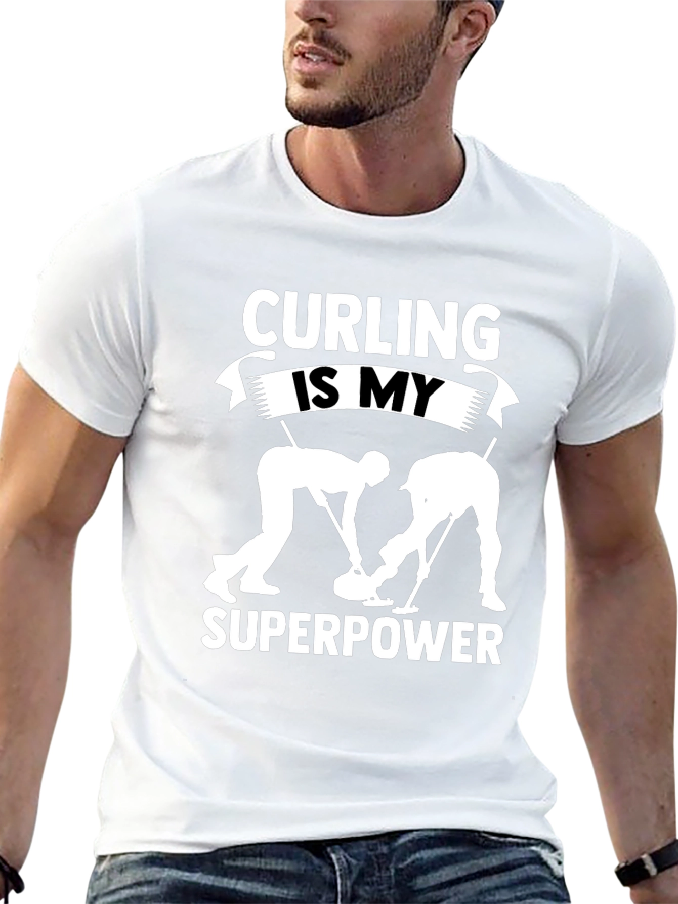 Curling Is My Superpower Graphic T-Shirt