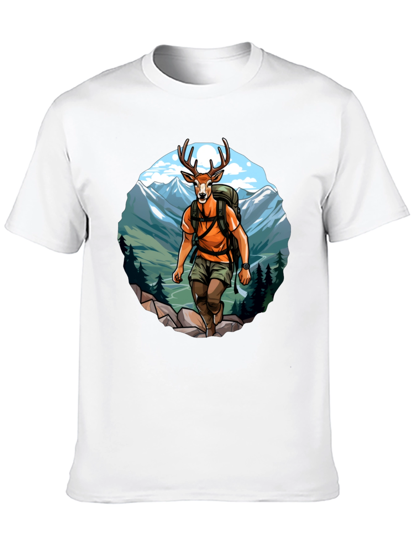 Deer Hiker Graphic T-Shirt - Adventure Apparel