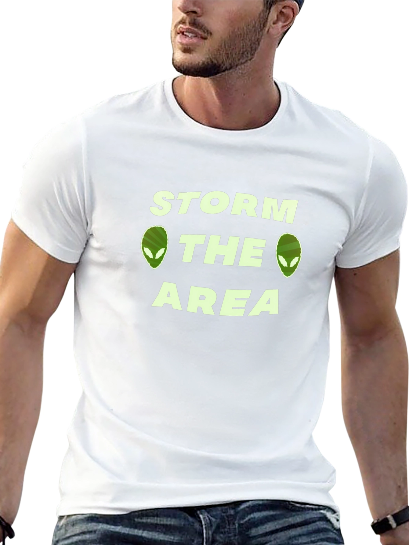 Storm The Area Alien Graphic T-Shirt - Black