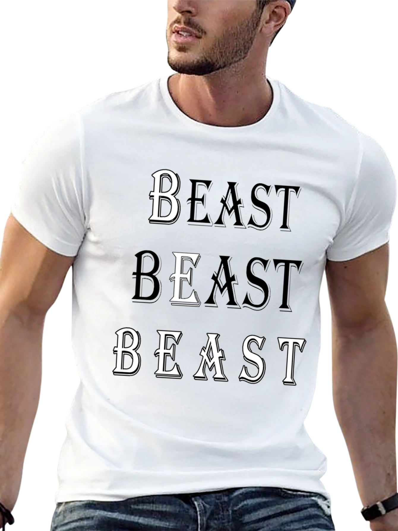 Beast Graphic Print Black T-Shirt