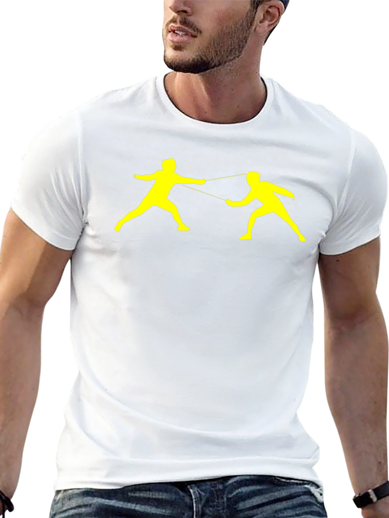 Fencing Silhouette Black T-Shirt