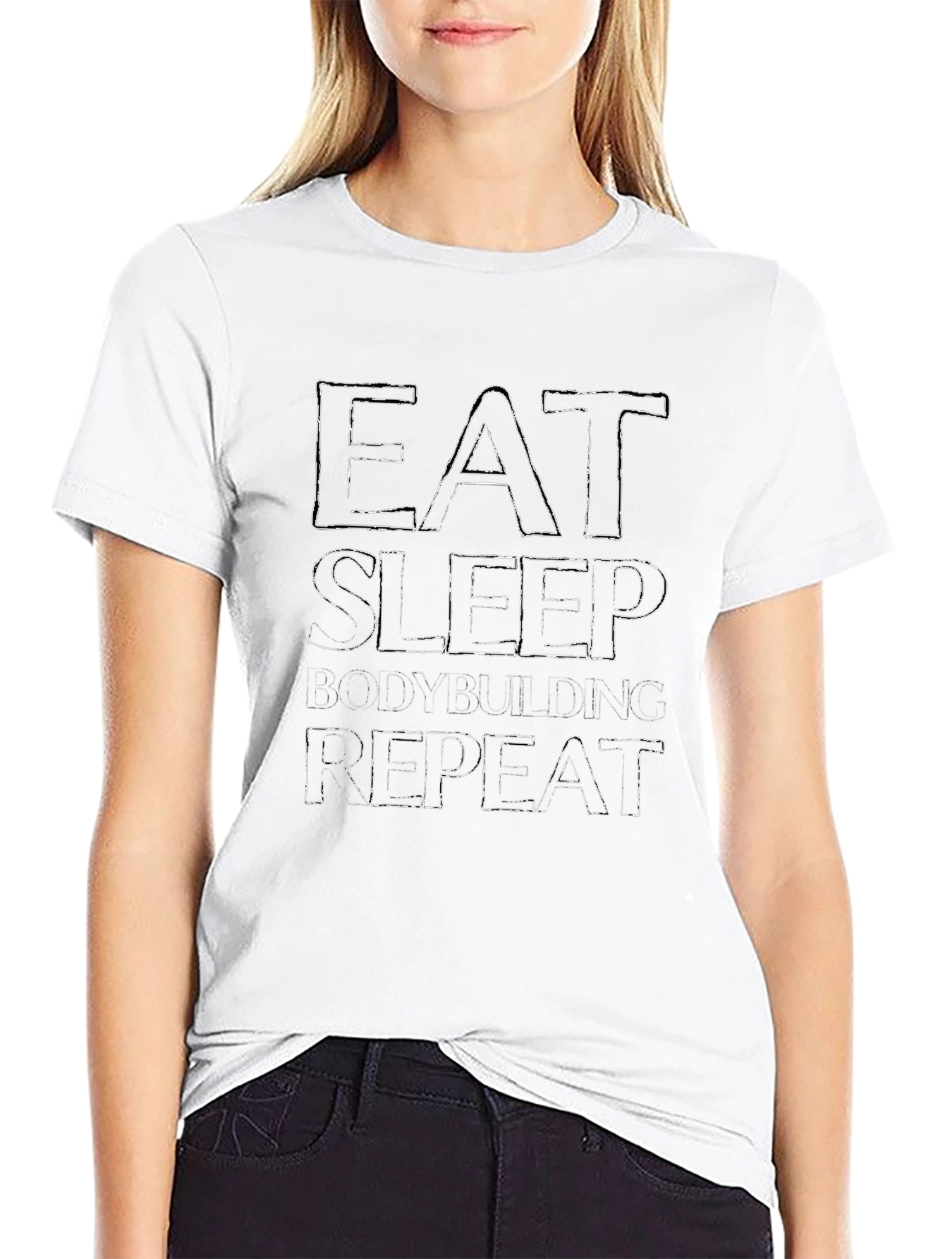 Eat Sleep Bodybuilding Repeat Graphic T-Shirt