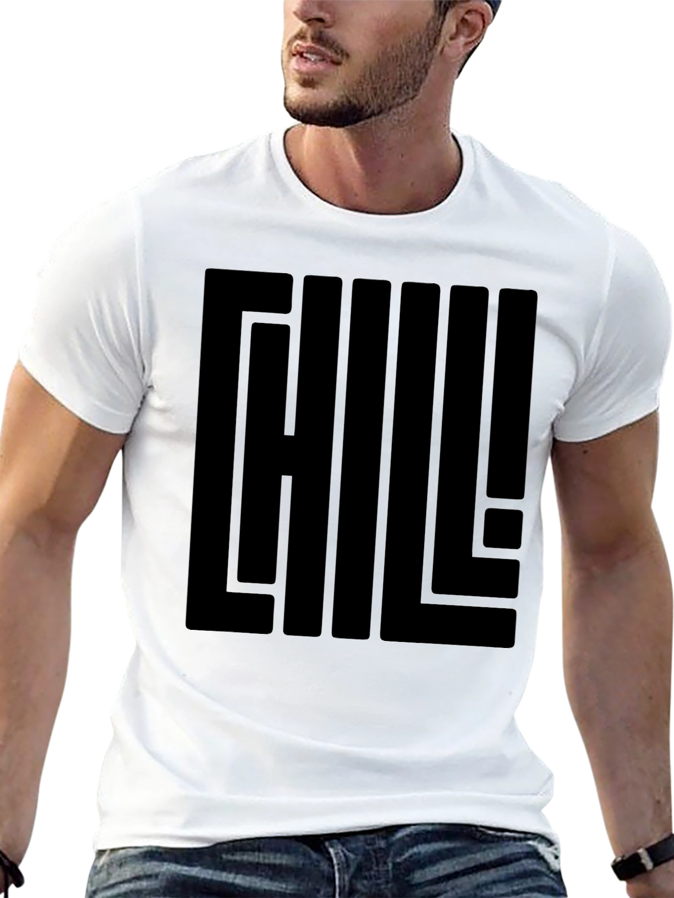 Chill Graphic Print Black T-Shirt