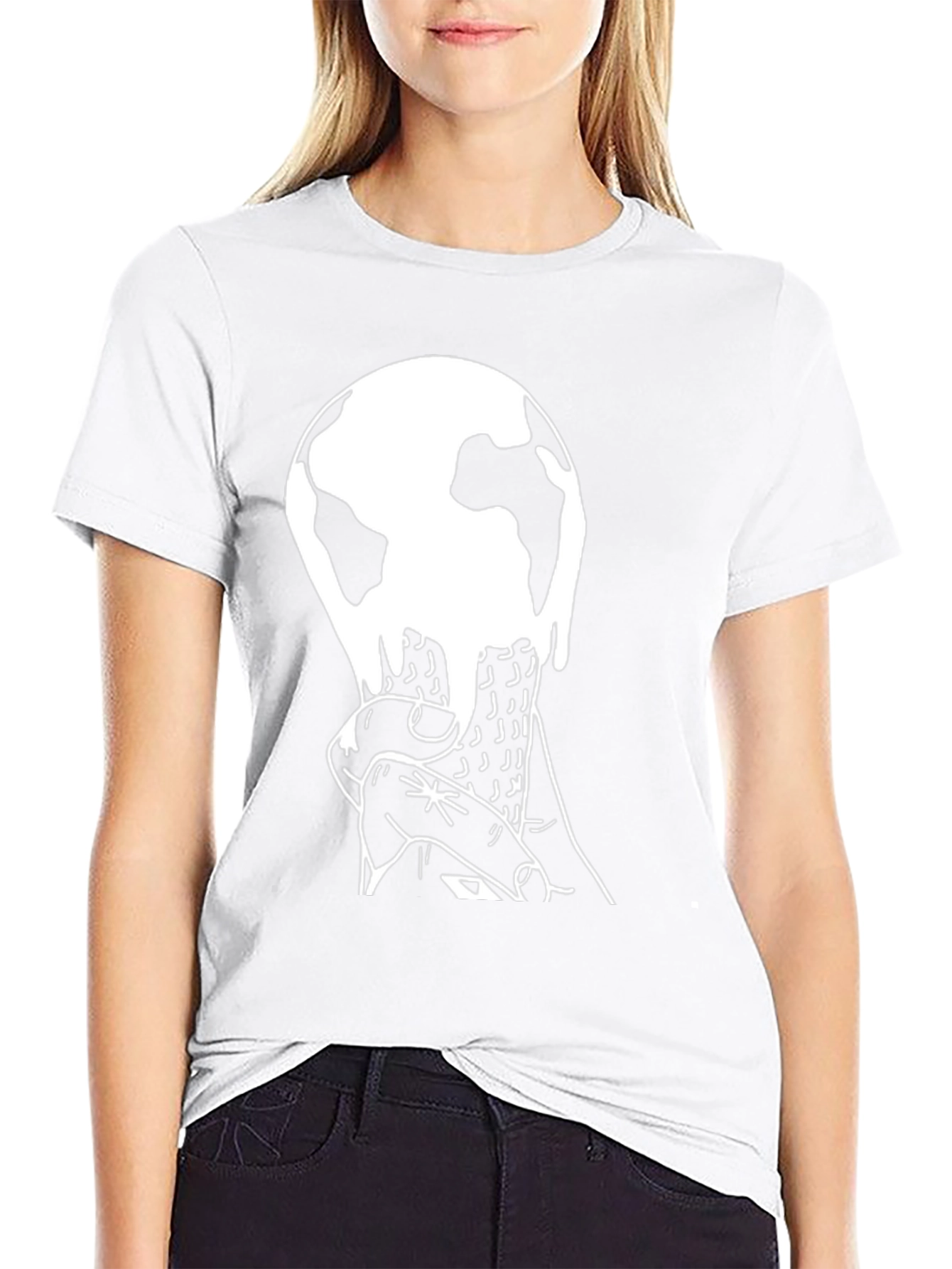Melting Earth Graphic Tee - Black Cotton Blend T-Shirt