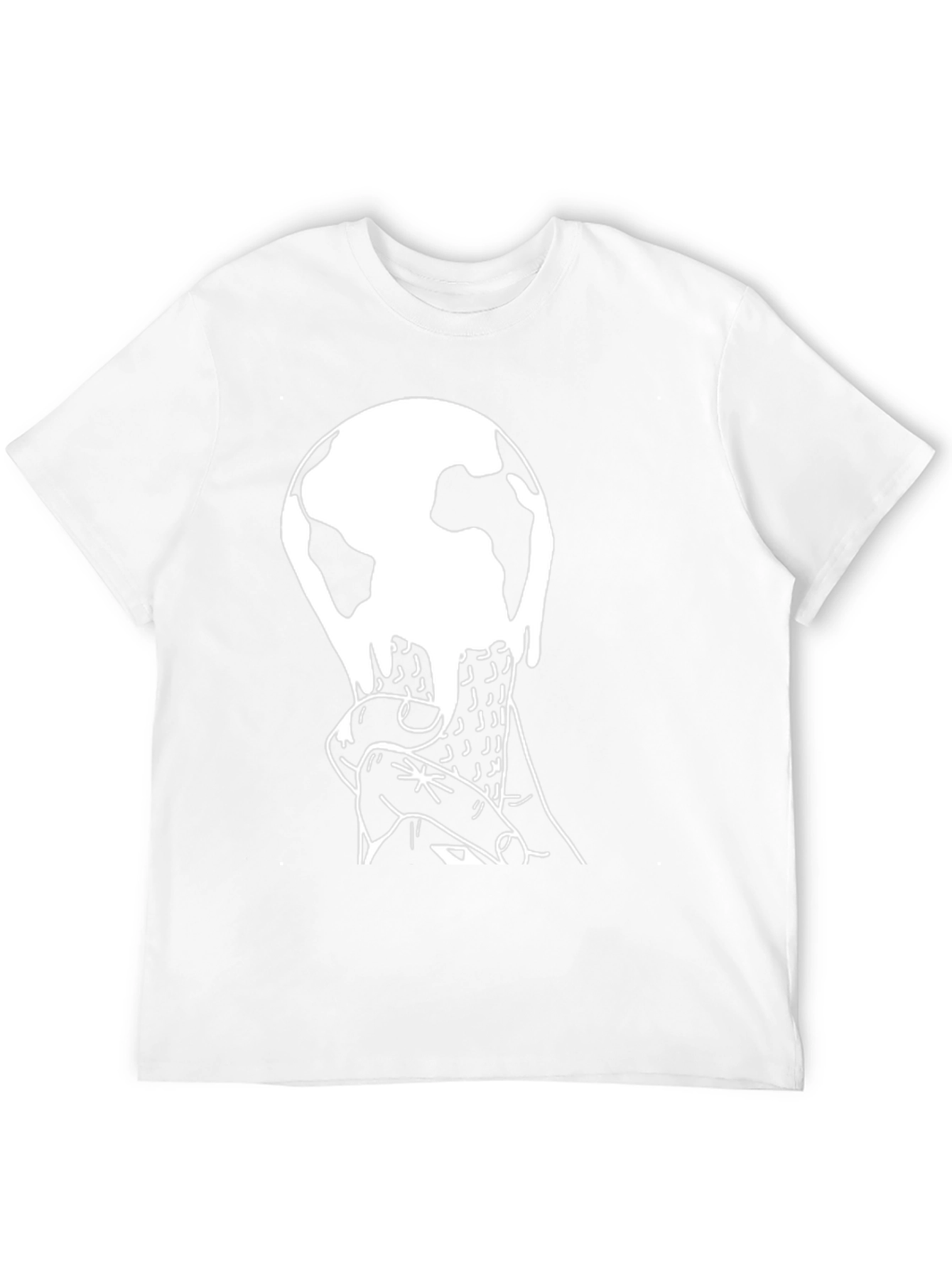 Melting Earth Graphic Tee - Black Cotton Blend T-Shirt