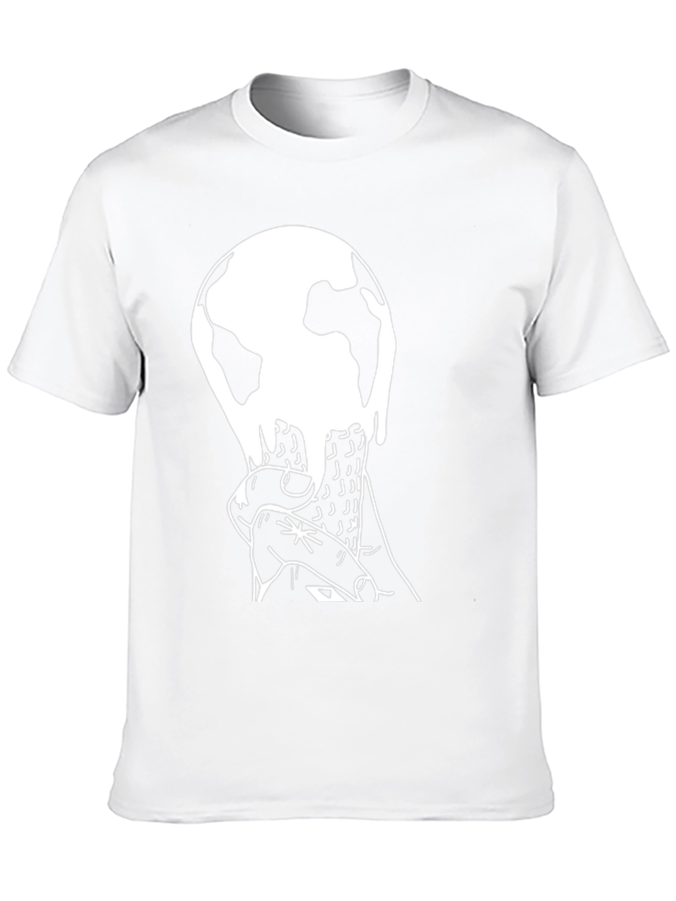Melting Earth Graphic Tee - Black Cotton Blend T-Shirt