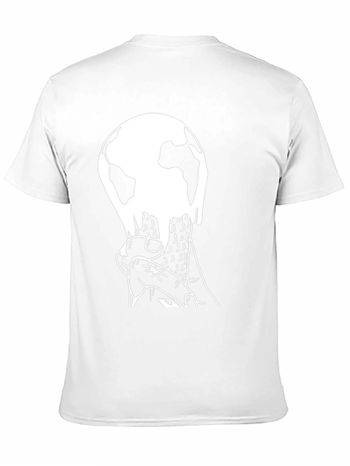 Melting Earth Graphic Tee - Black Cotton Blend T-Shirt