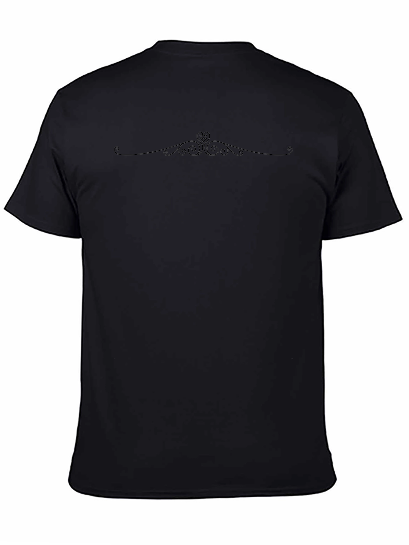 Elegant Swirl Graphic Black T-Shirt