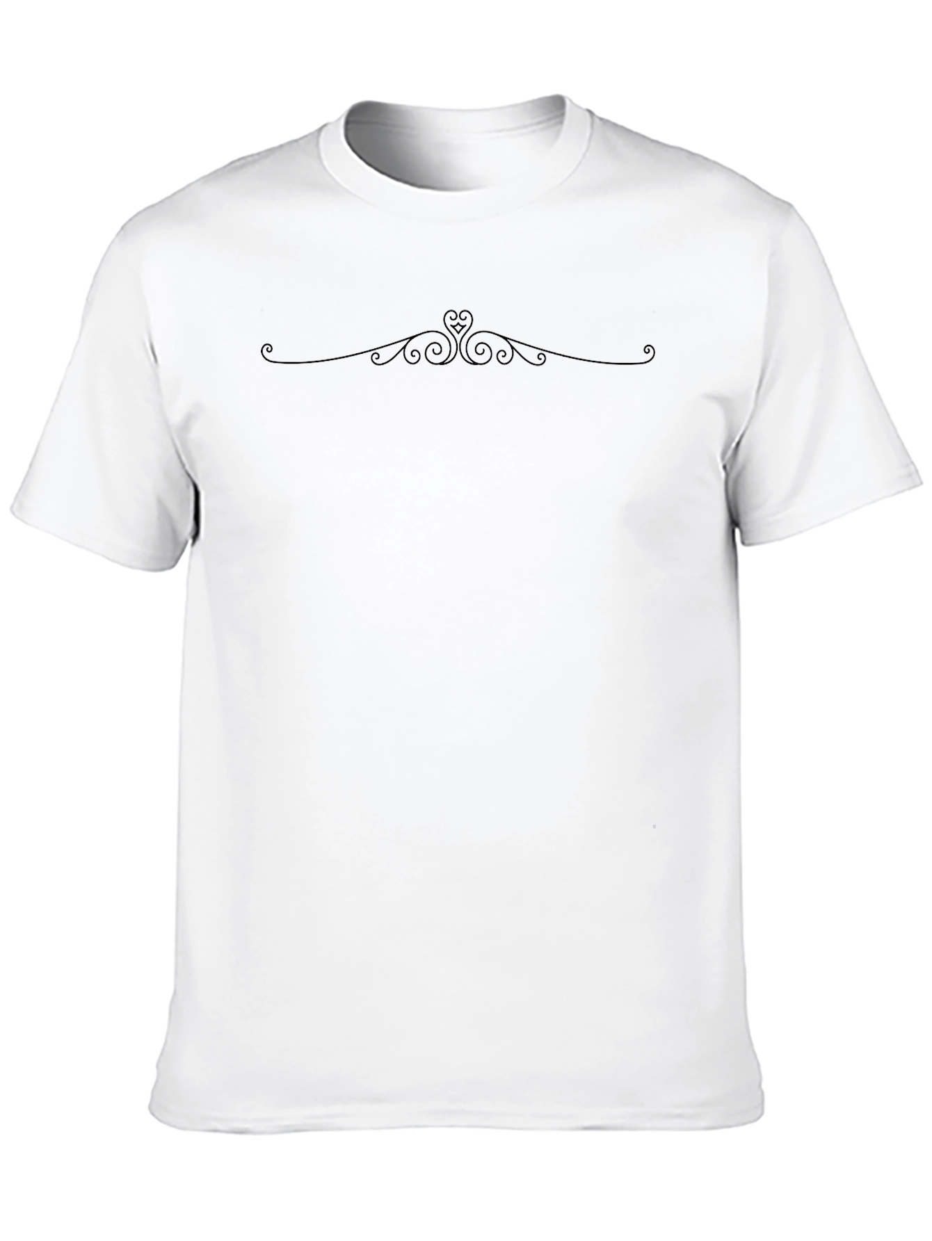 Elegant Swirl Graphic Black T-Shirt