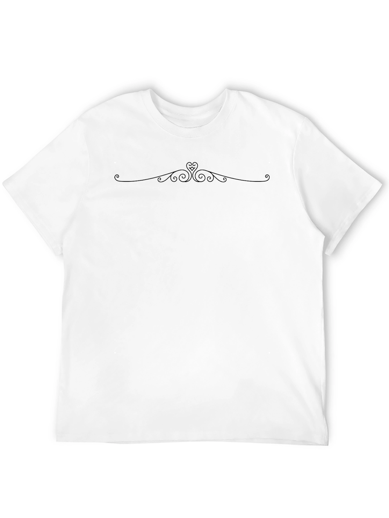 Elegant Swirl Graphic Black T-Shirt