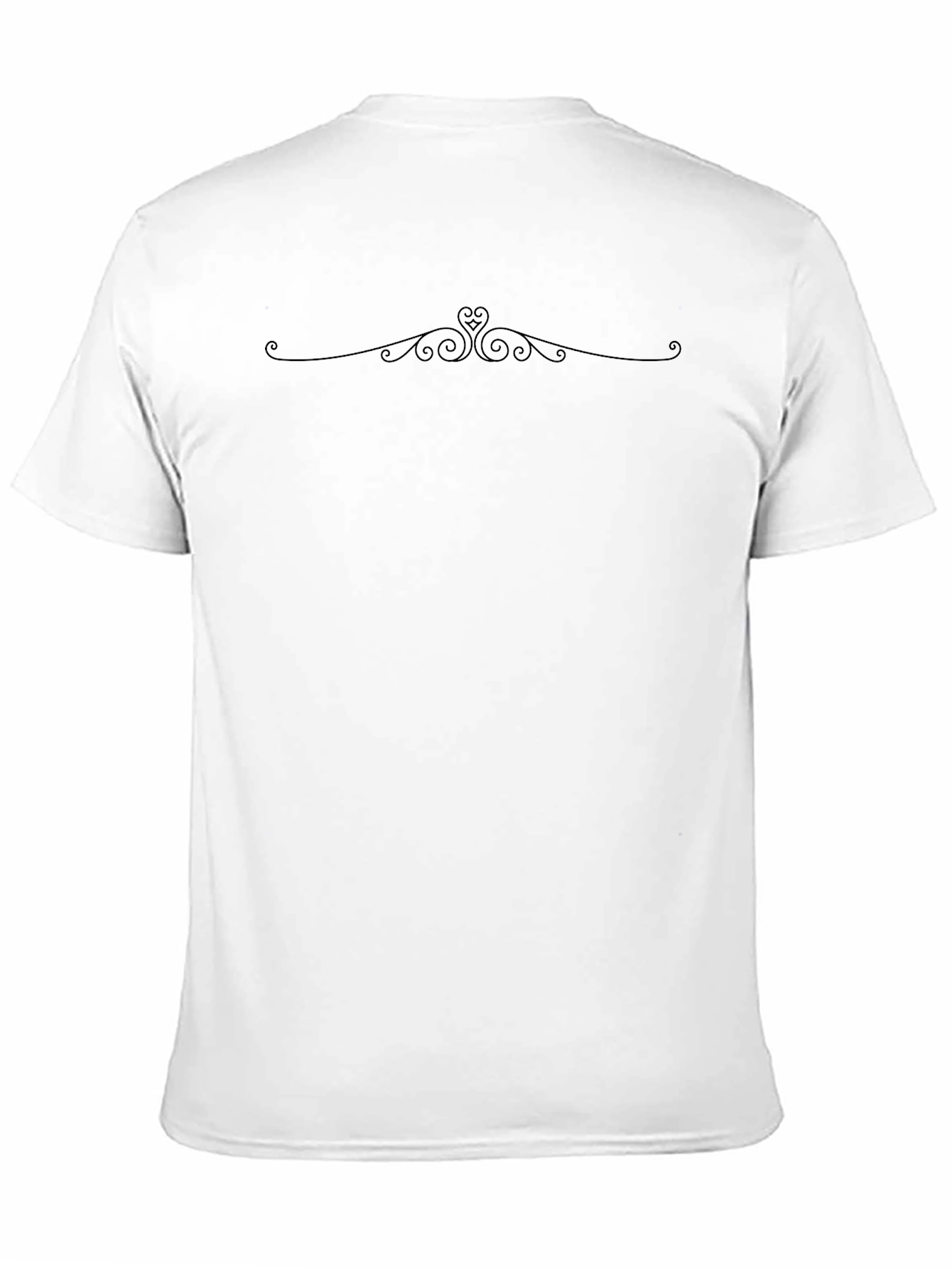 Elegant Swirl Graphic Black T-Shirt