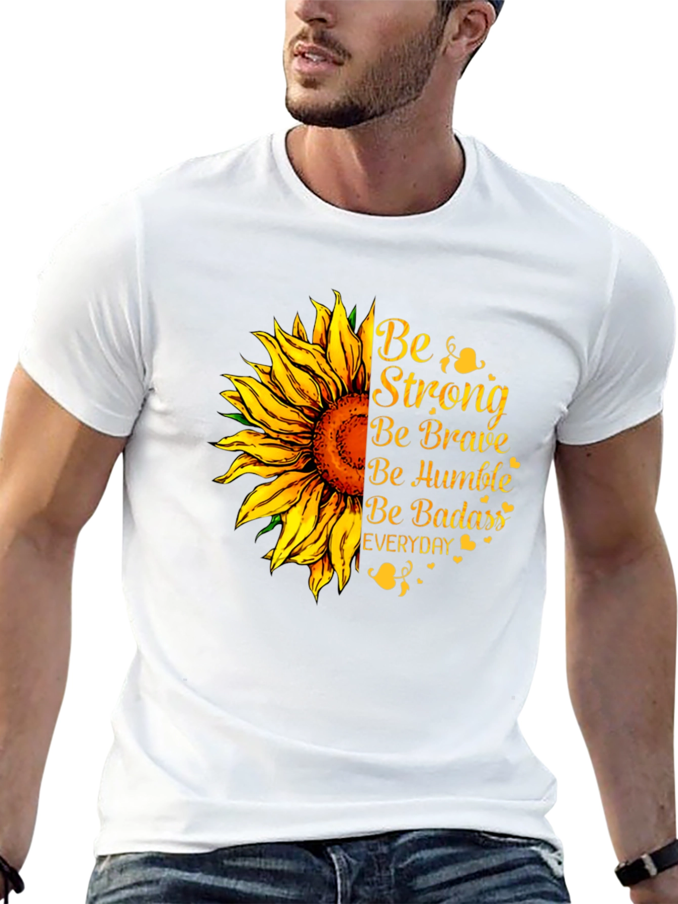 Be Strong Sunflower Graphic T-Shirt