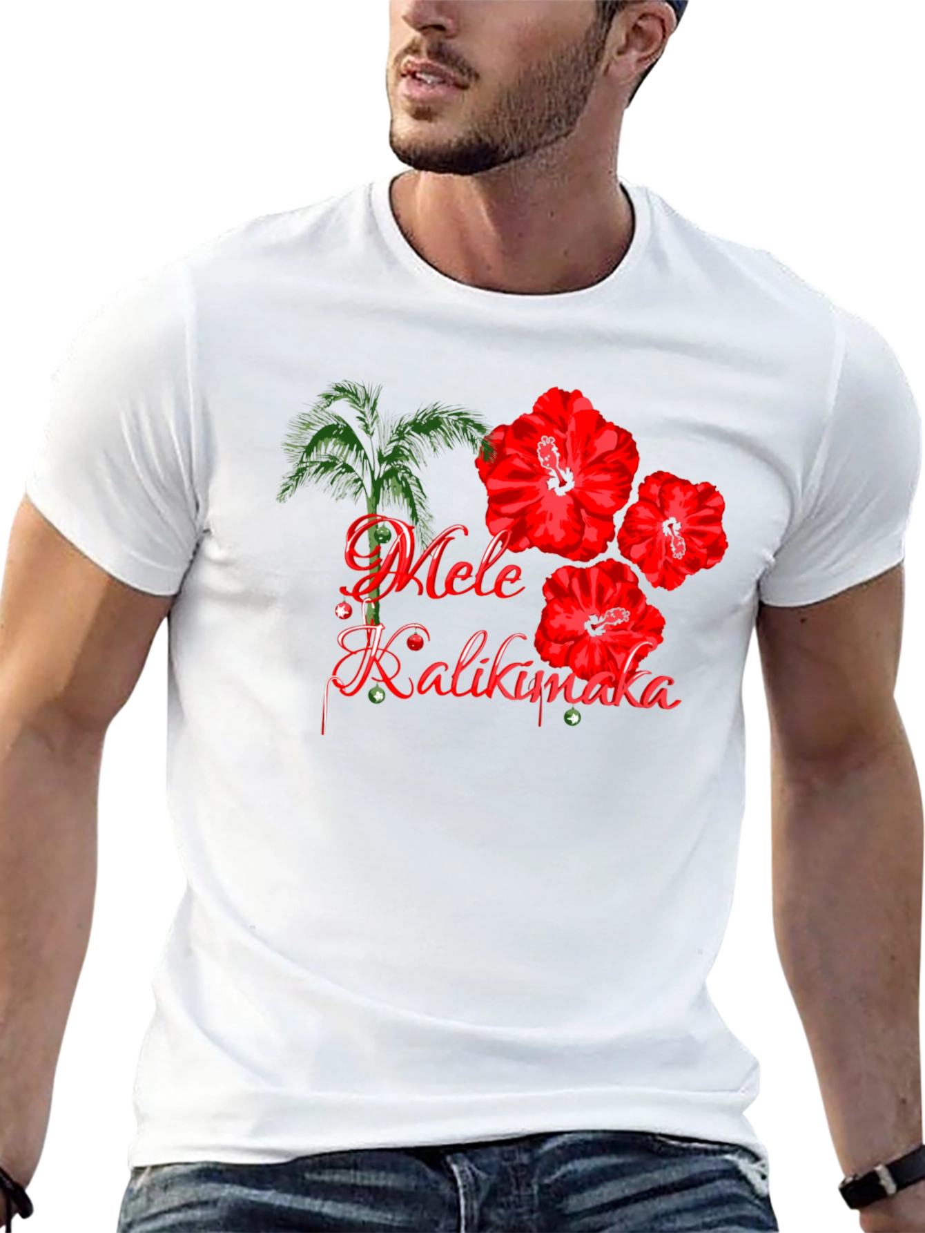 Mele Kalikimaka Graphic Tee - Hawaiian Christmas Shirt