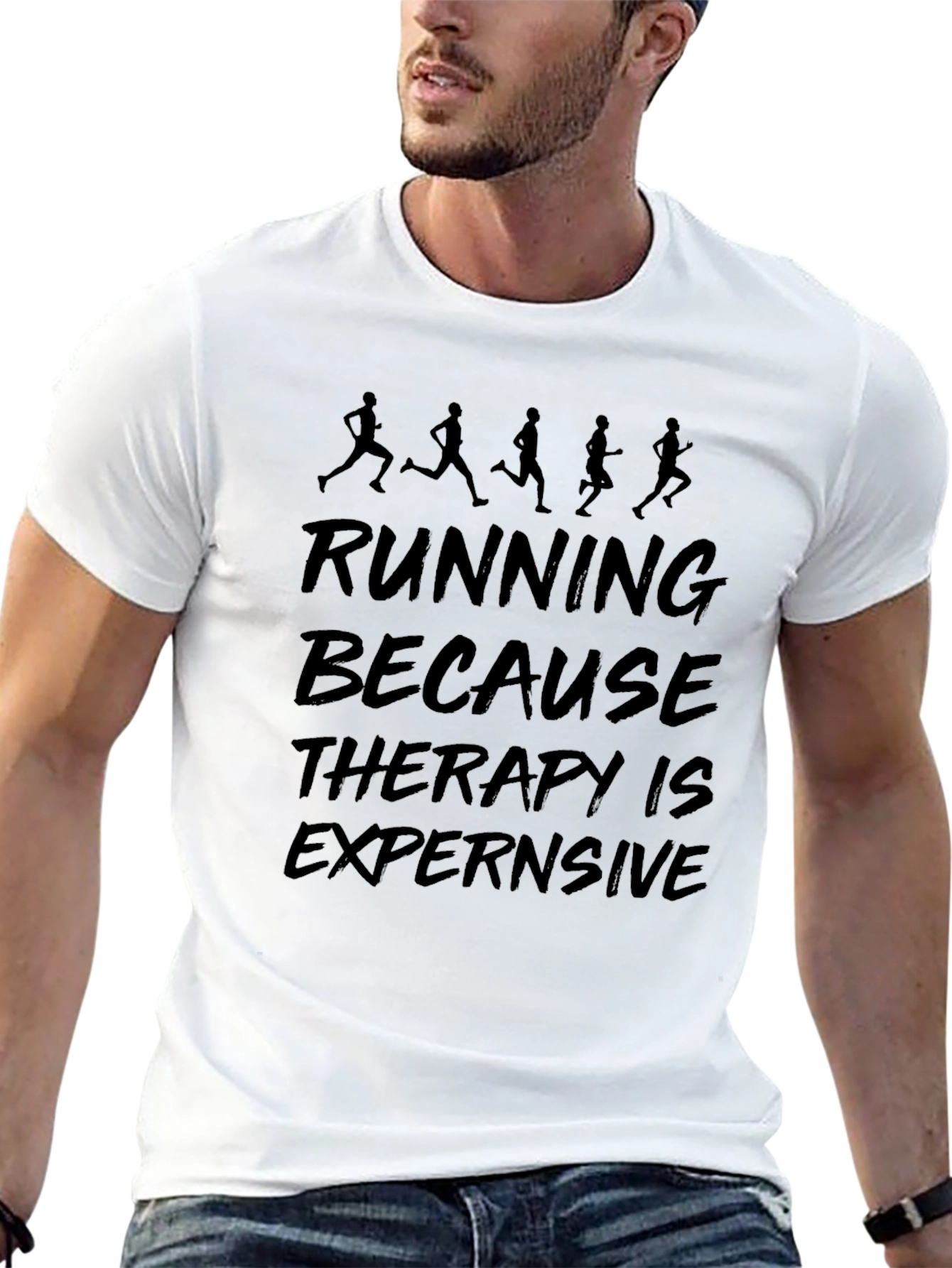 Running Therapy T-Shirt: Funny Exercise Tee