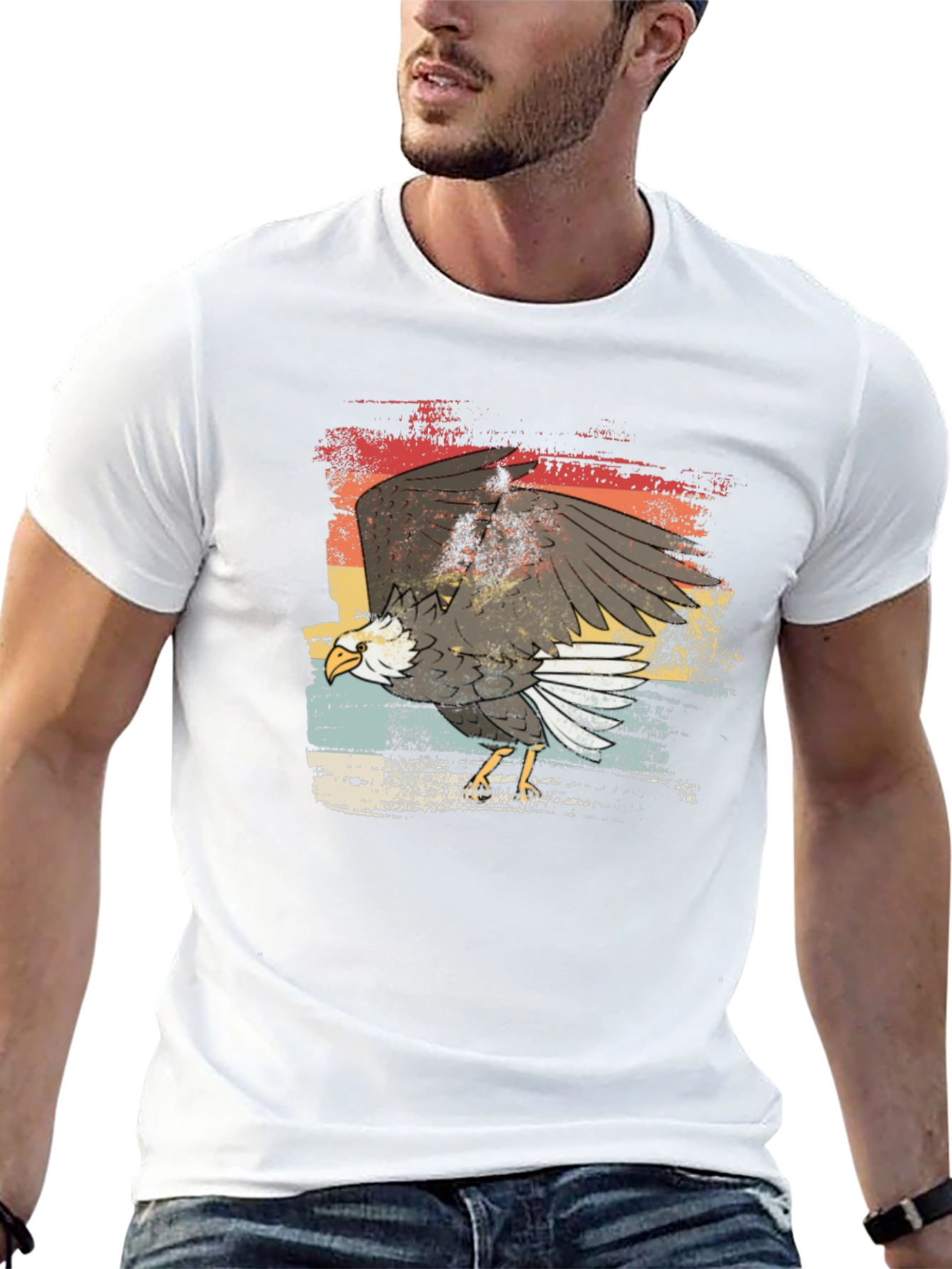Bald Eagle Graphic T-Shirt - Retro Style