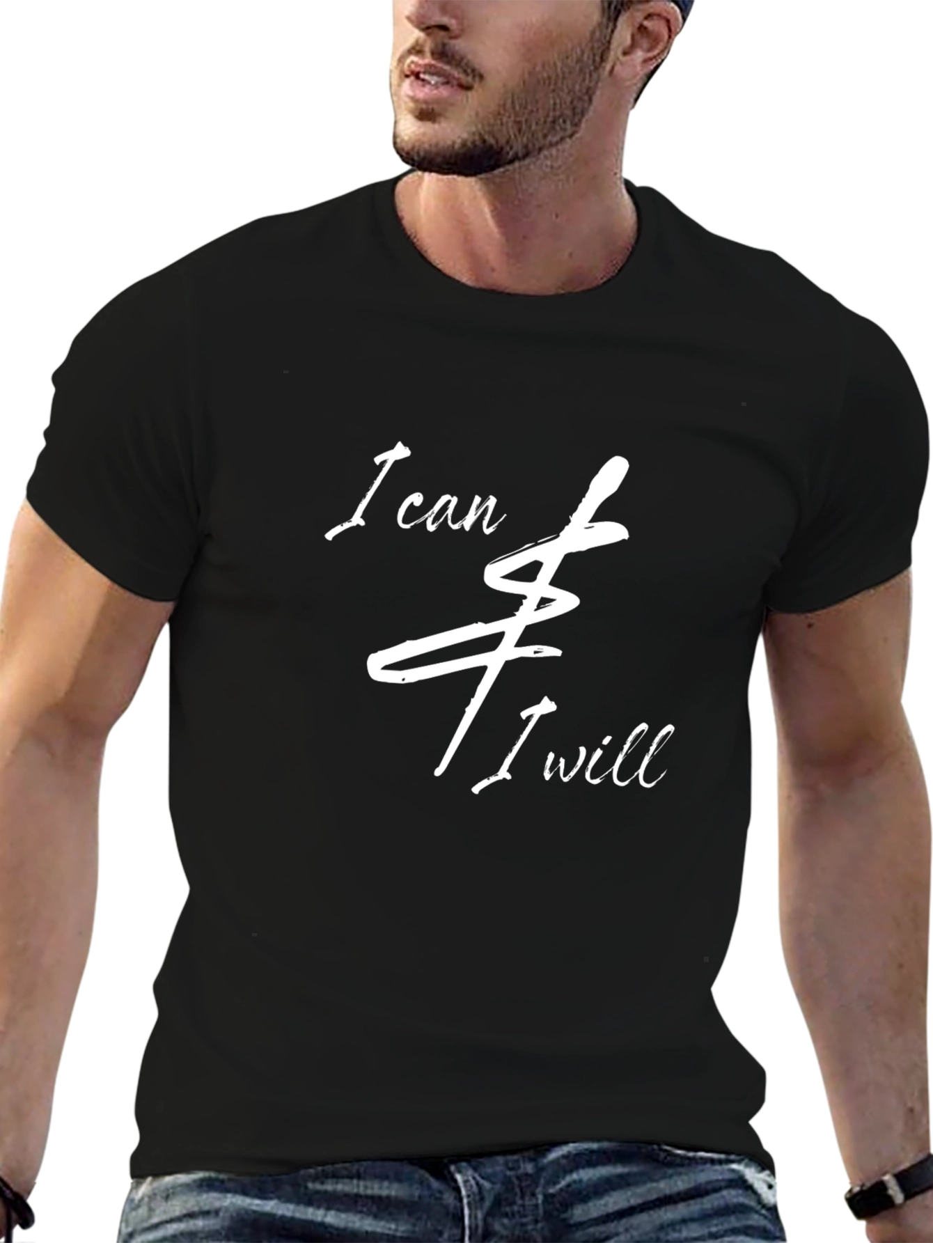 I Can and I Will Black Graphic T-Shirt