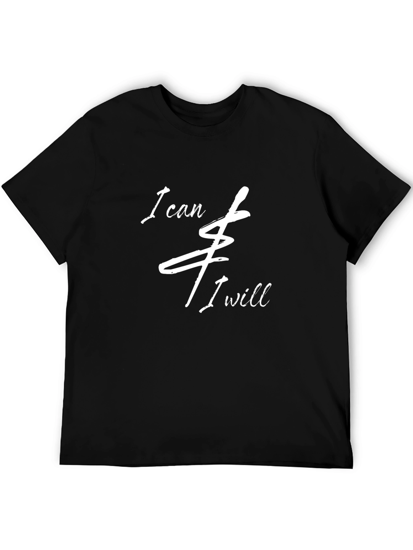 I Can and I Will Black Graphic T-Shirt