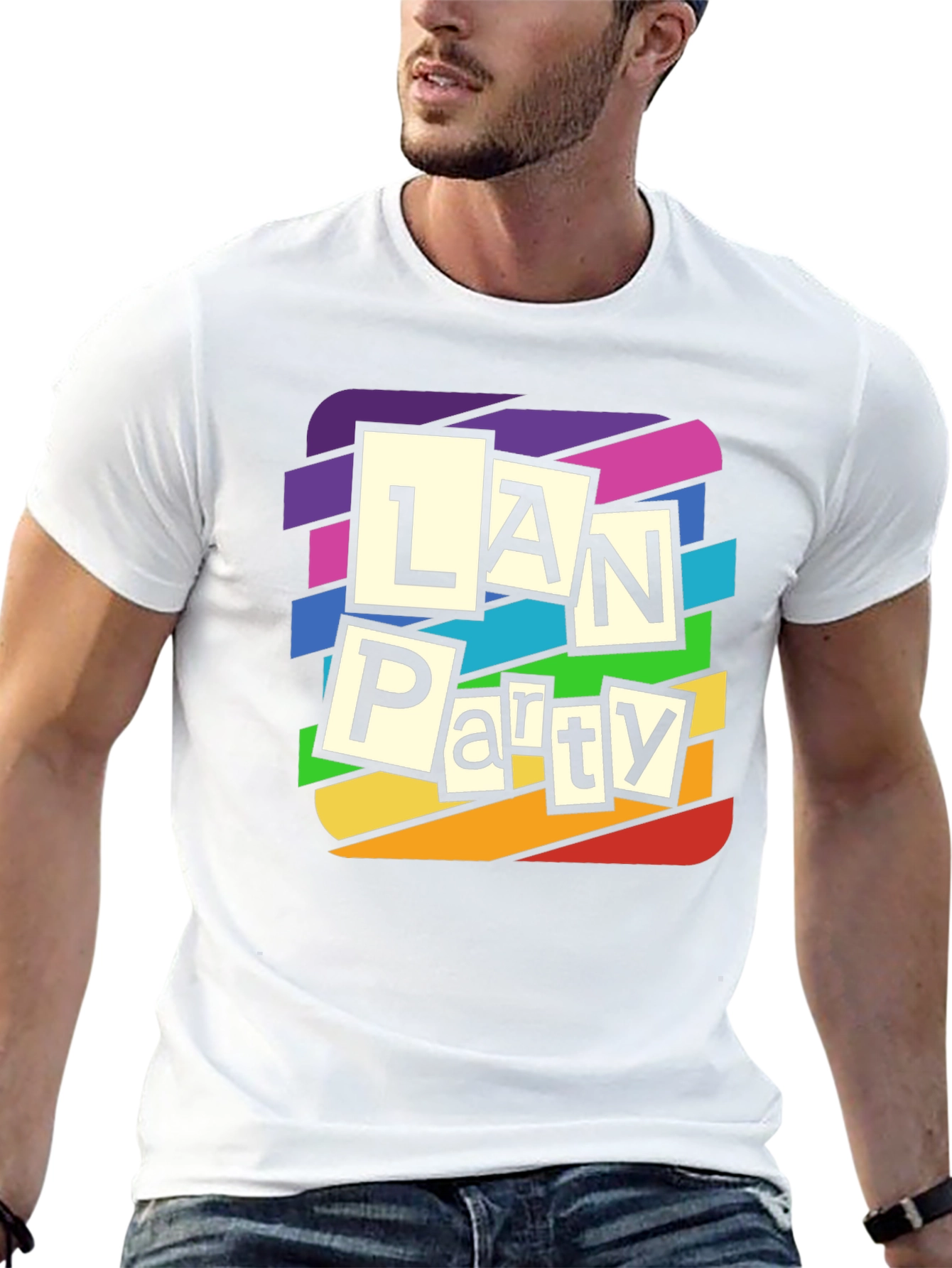LAN Party Rainbow T-Shirt - Gamer Tee