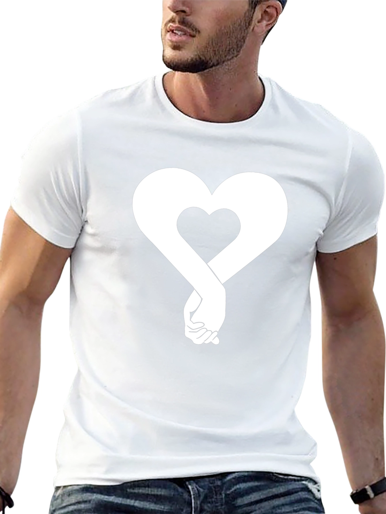 Heart Hands Graphic T-Shirt - Black