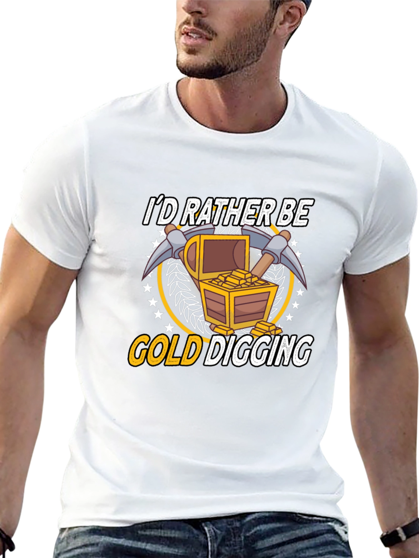 Gold Digging Graphic Tee - Black Cotton T-Shirt
