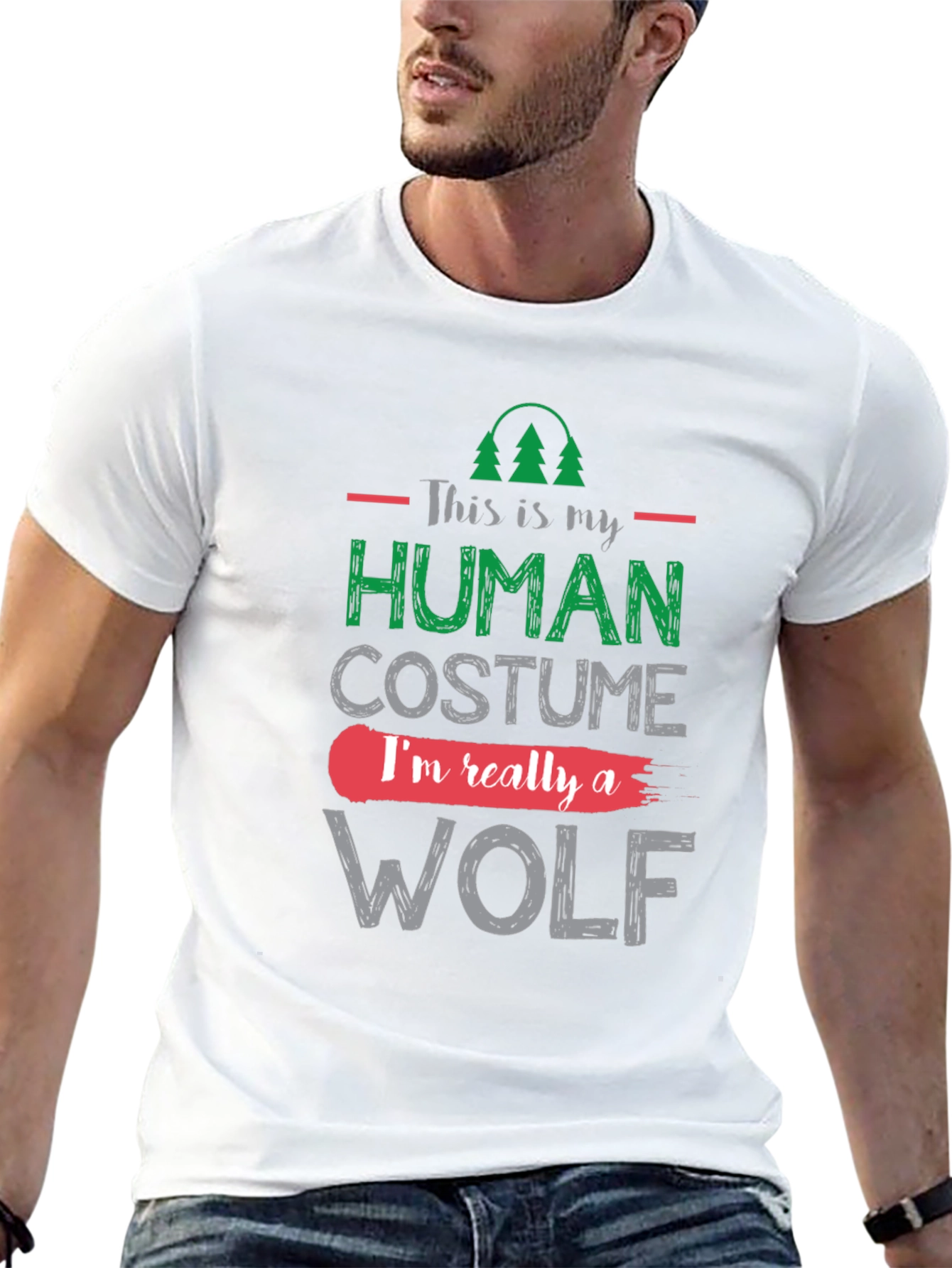 Human Costume Wolf Graphic T-Shirt