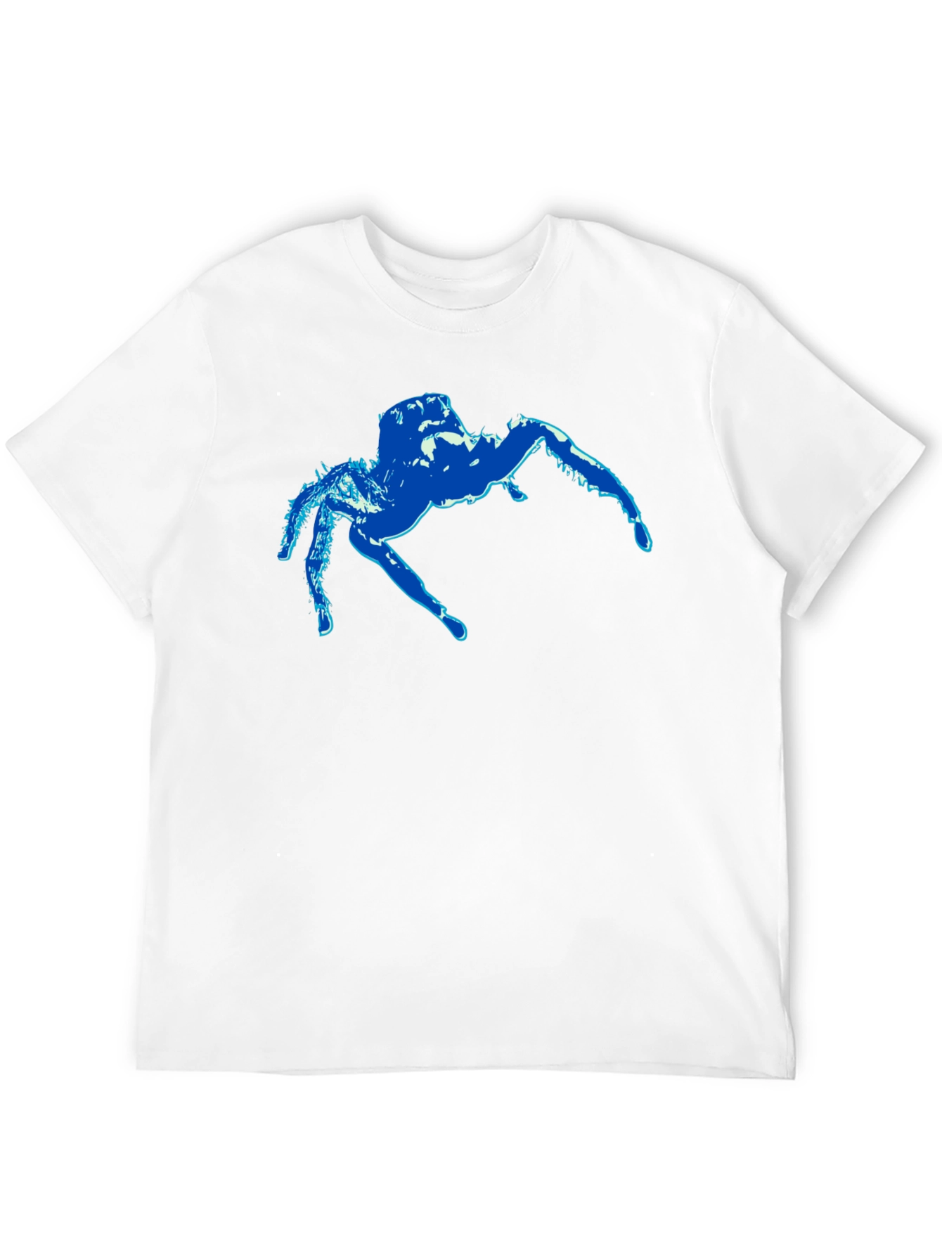 Blue Spider Graphic Black T-Shirt