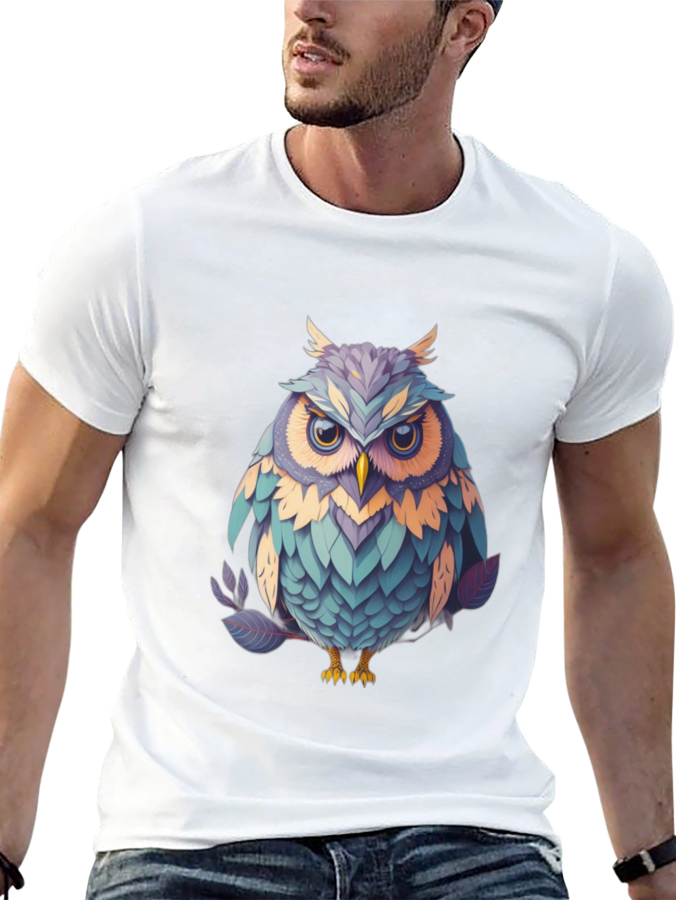 Owl Graphic Tee - Unique Bird Design