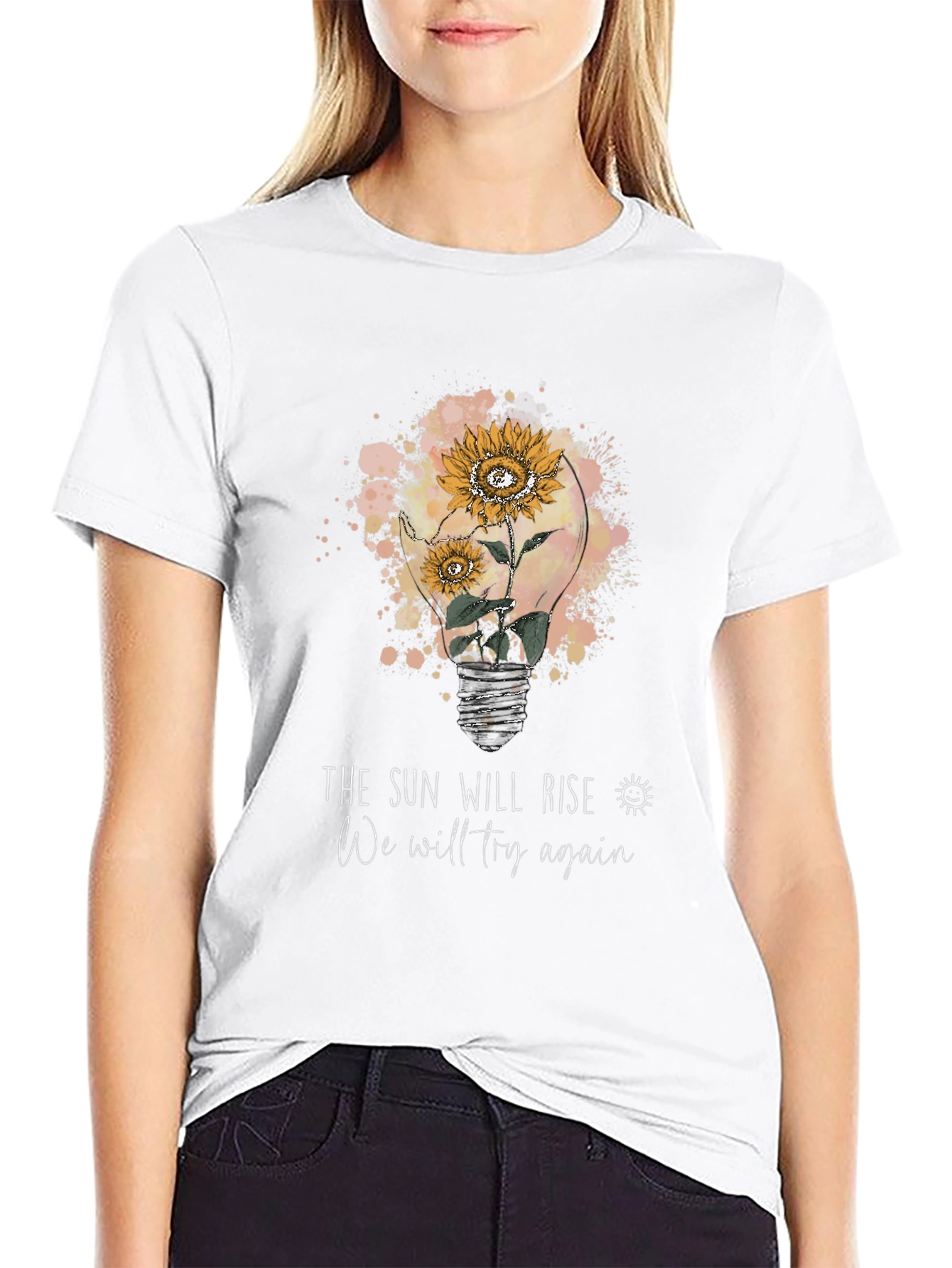 The Sun Will Rise Again Black Graphic Tee