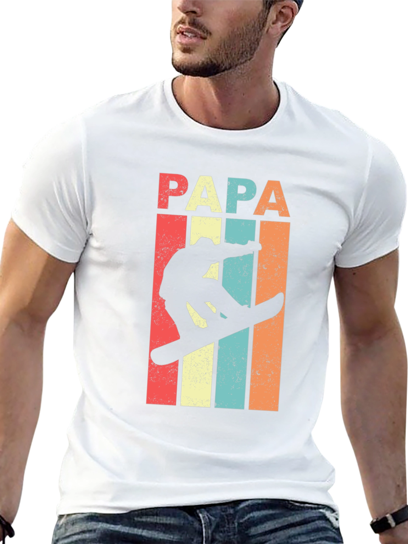 Papa Snowboarder Retro T-Shirt