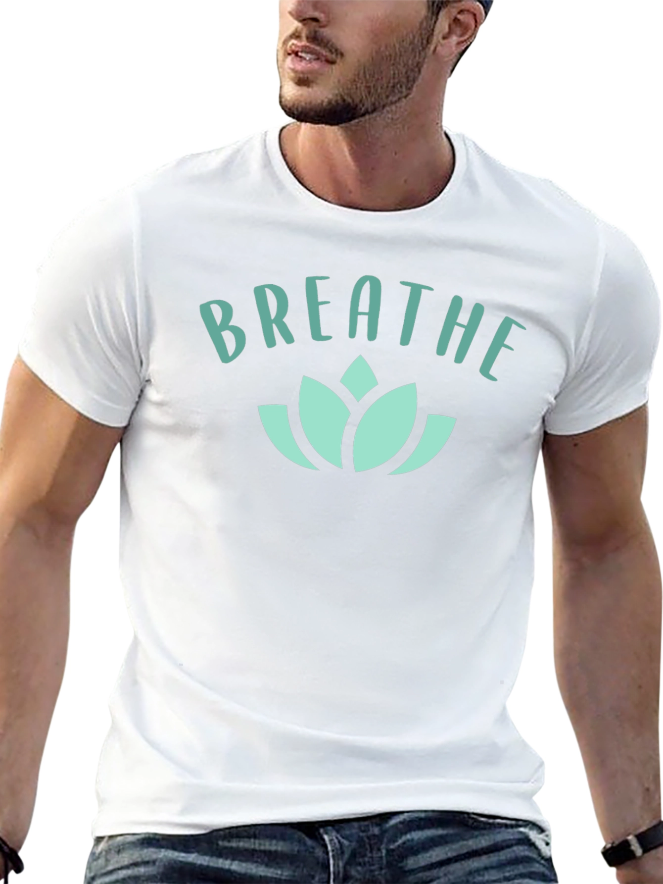 Breathe Lotus Graphic Tee - Relaxed Fit